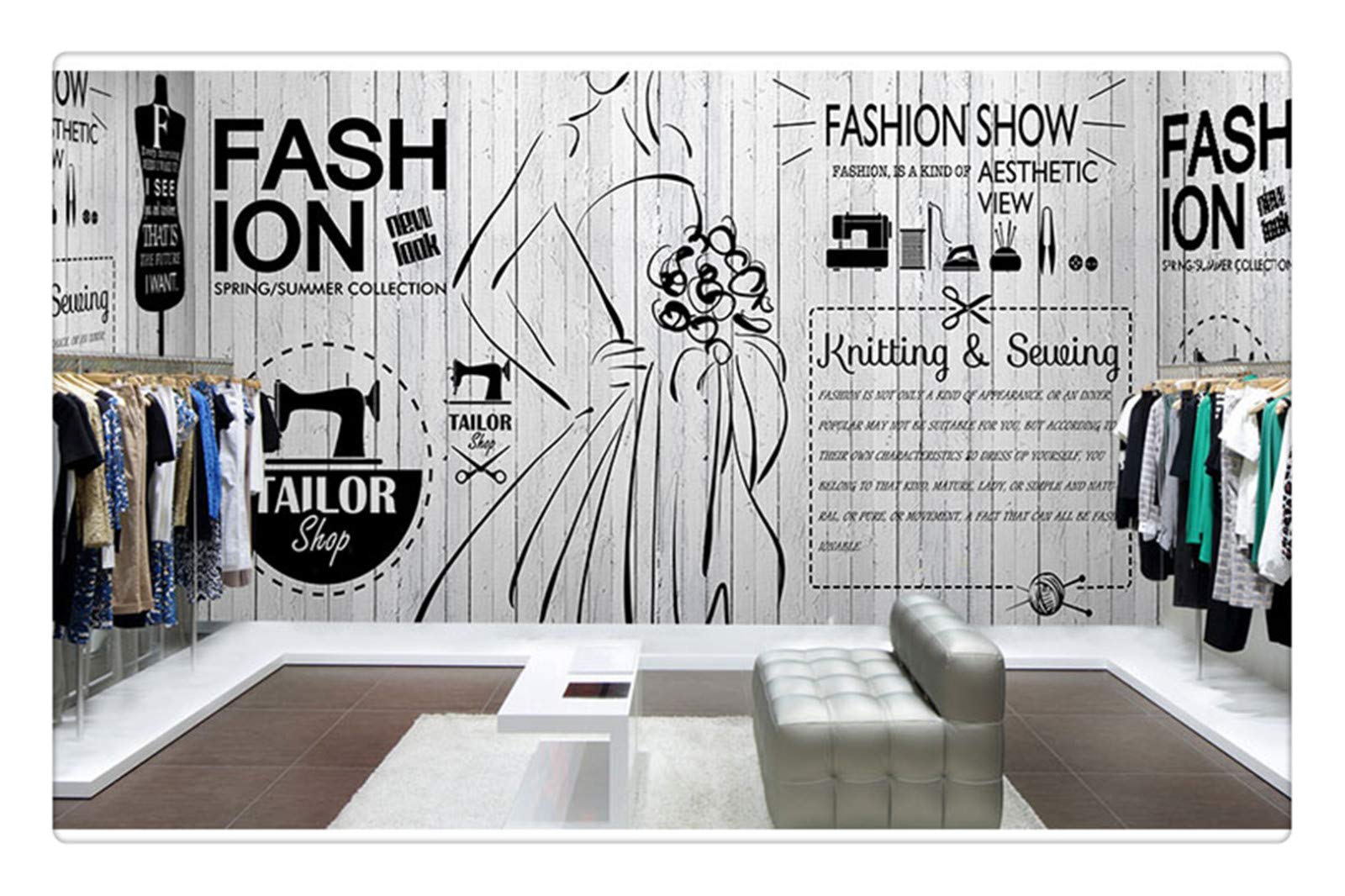1600x1066 Photo Wallpaper 3D Fashion Retro Mural Clothing Store Wallpaper Personality Wallpaper Mural ky300cmX210cm
