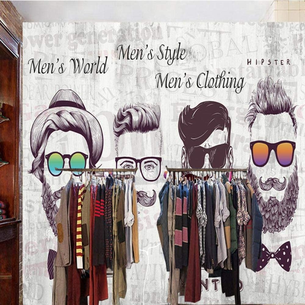 1000x1000 Wanghan 3D Wallpaper Custom Wallpaper Stereo Wallpaper Trendy Front Beard Clothing Shop Background Wall Lobby Studio Mural 350Cmx245Cm : Amazon.co.uk: DIY & Tools