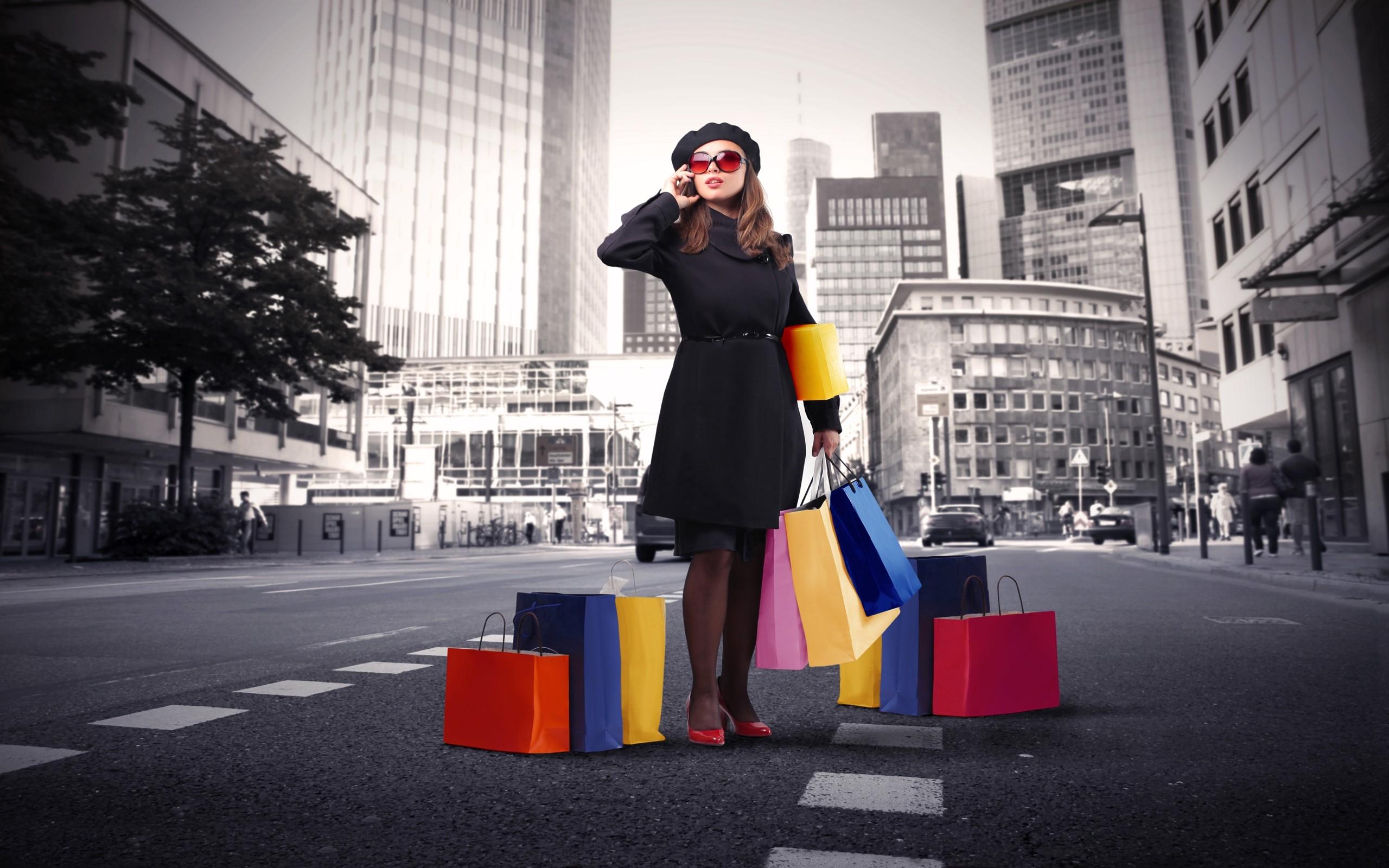 2560x1600 Wallpaper Shopping, Online Shopping, Street, Clothing, Girl, Background Free Image