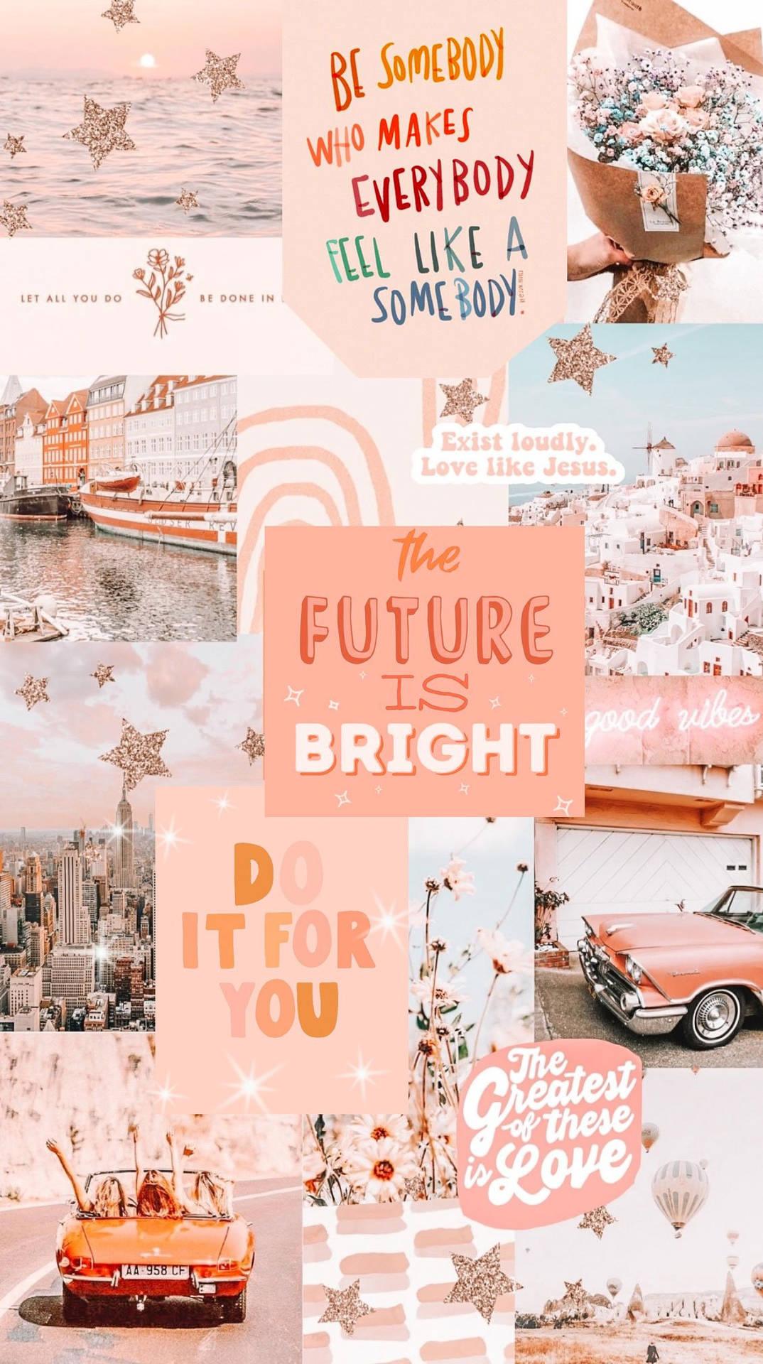 1074x1920 Bright Peach Aesthetic Wallpaper