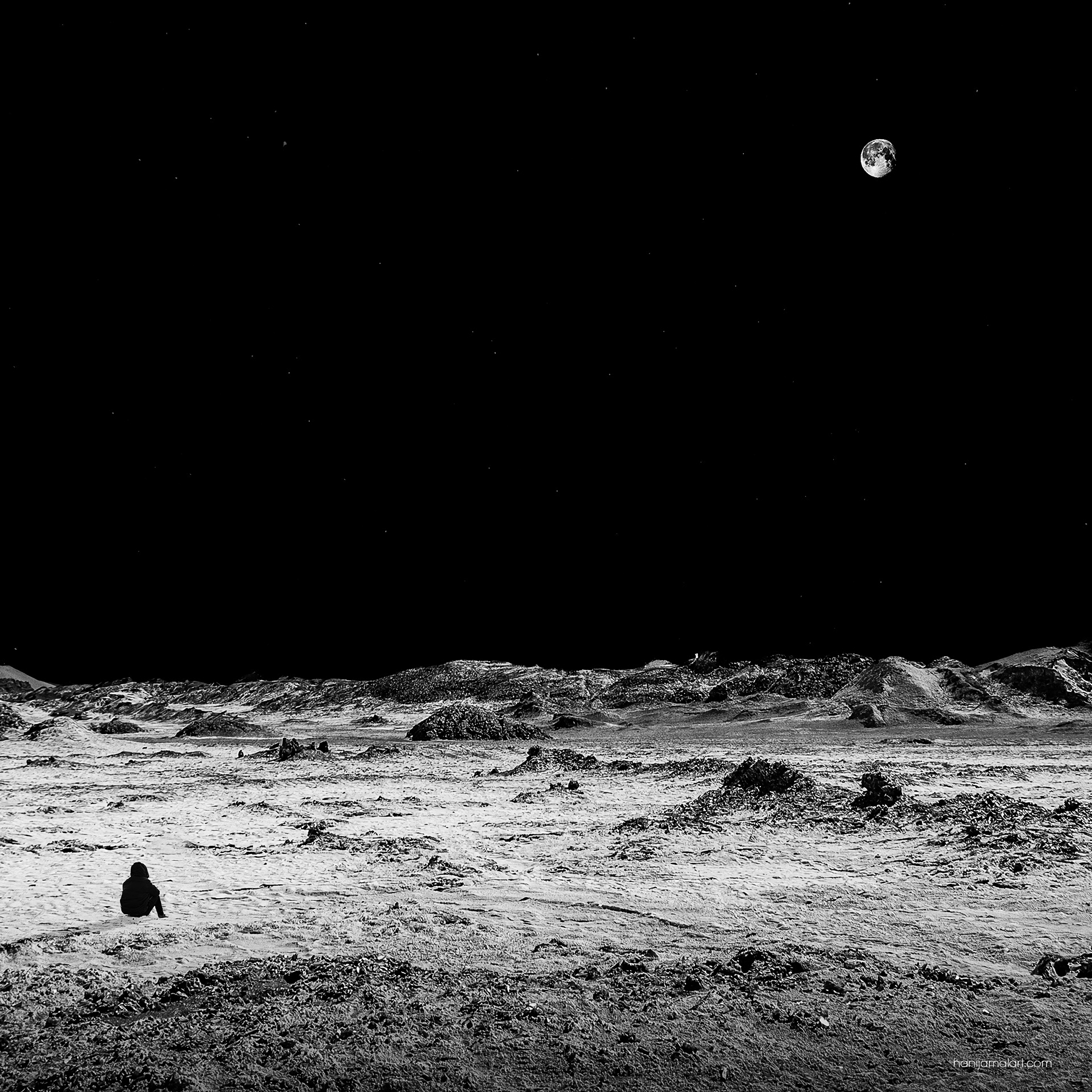 3000x3000 Download wallpaper 3000x3000 loneliness, man, space, alien, stars HD background