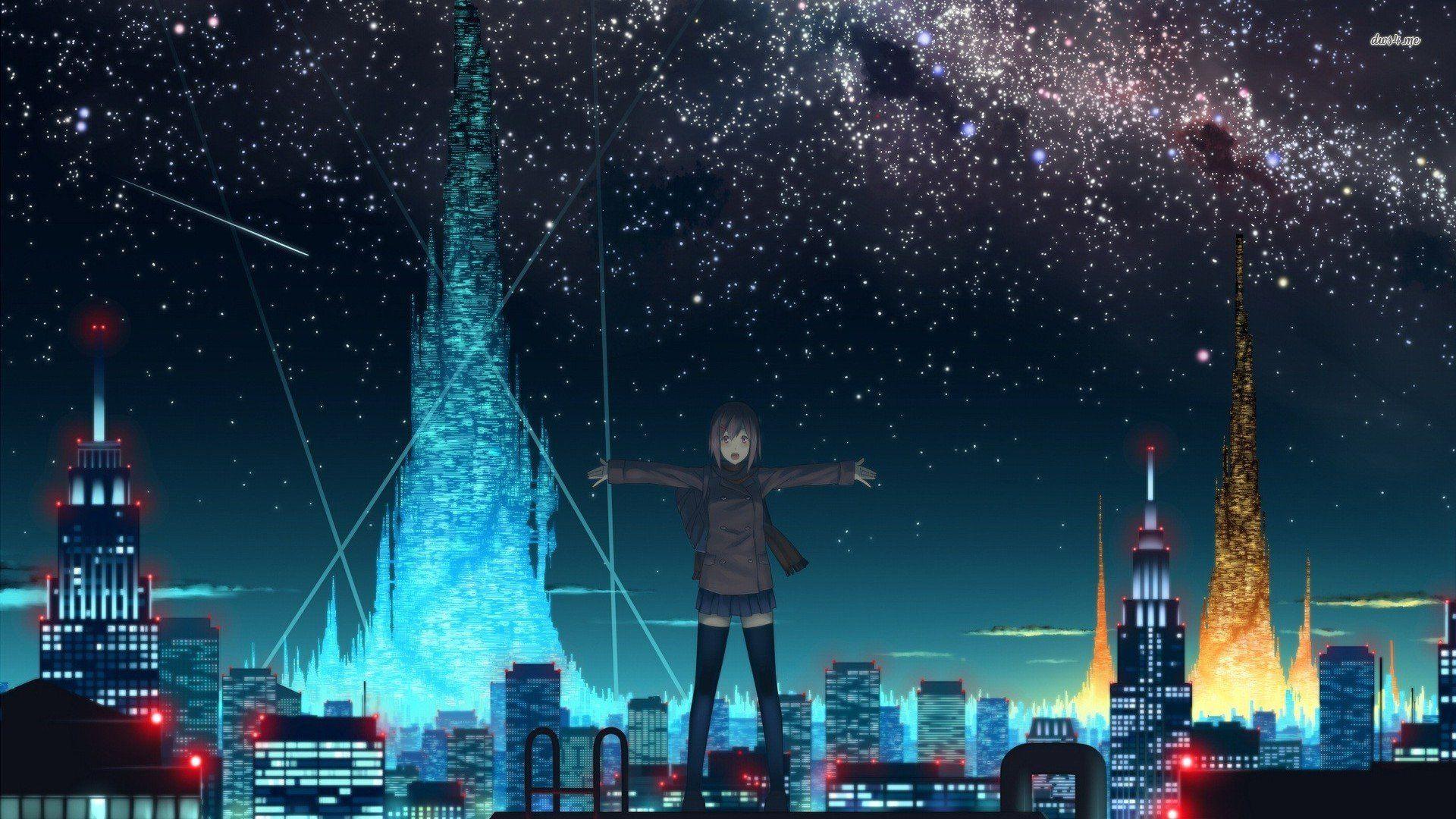 Anime Night Background - Night Anime Wallpaper | Bochkwasuhk