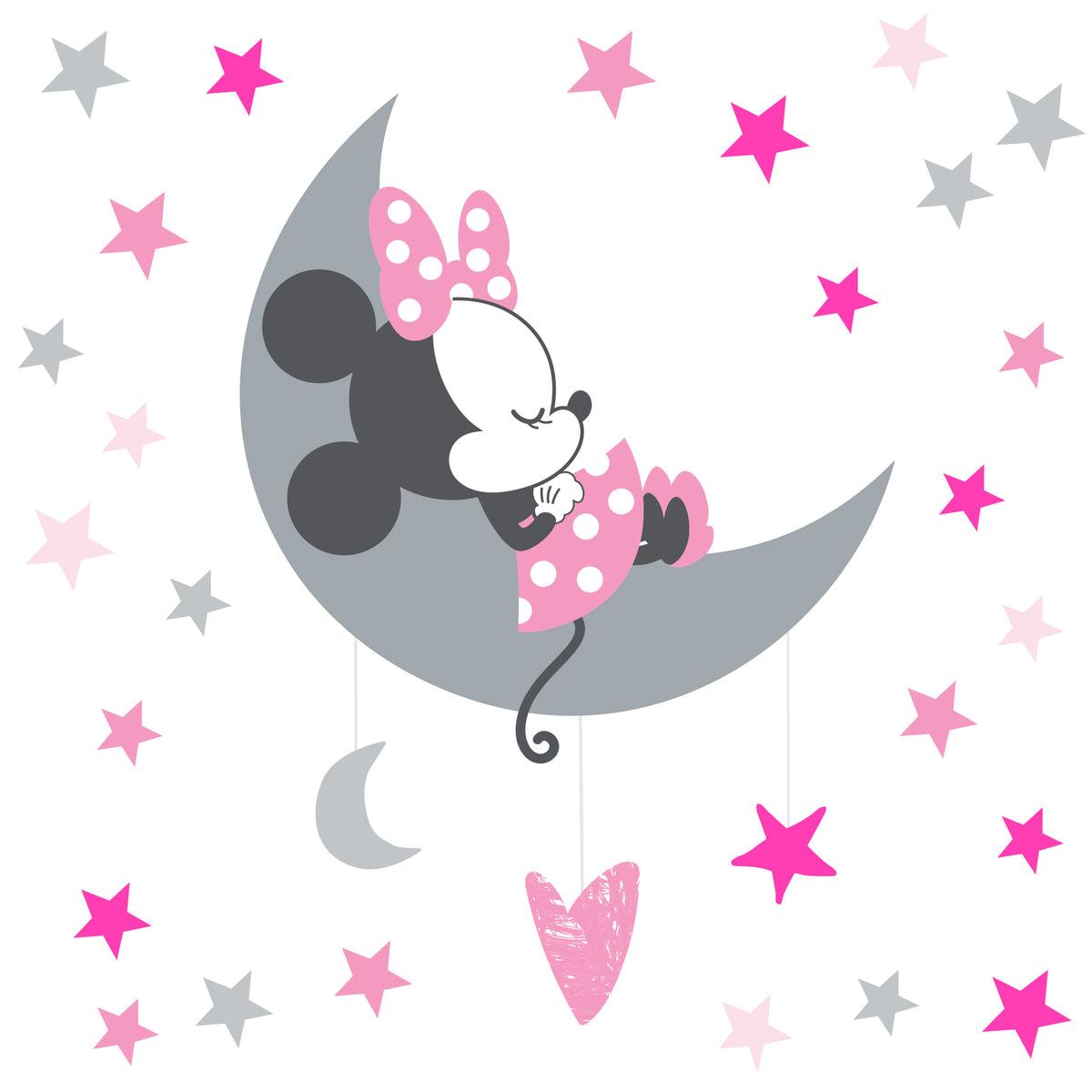 1200x1200 Disney Baby Minnie Mouse Pink Gray Celestial Wall Decals