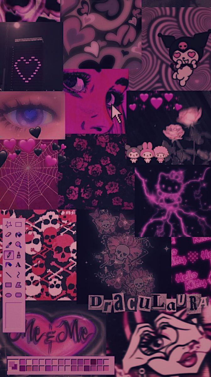 672x1200 pink and black aesthetic wallpaper