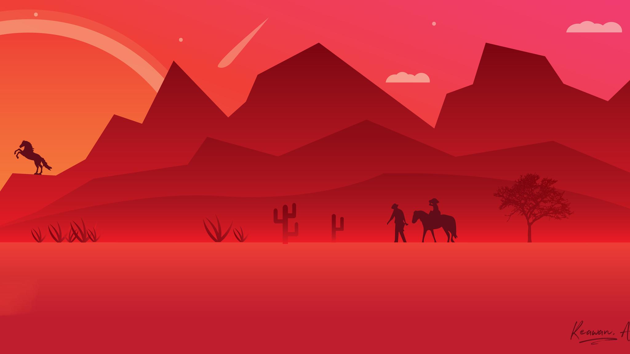 2048x1152 Red Dead Redemption 2 Minimalist Art 2048x1152 Resolution HD 4k Wallpaper, Image, Background, Photo and Picture