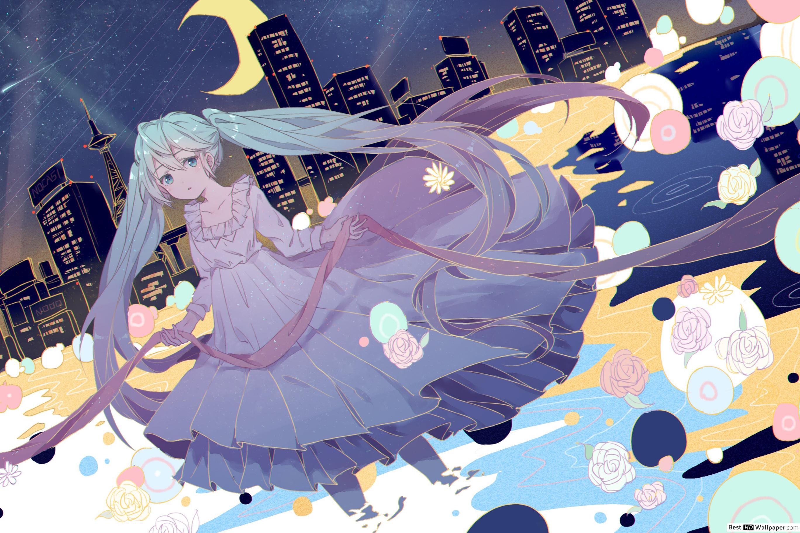 2736x1824 Long haired Hatsune Miko of vocaloid HD wallpaper download