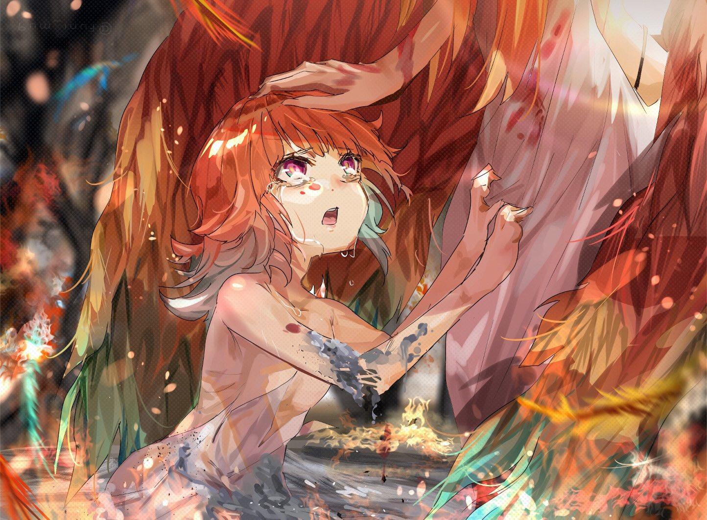 1444x1062 Takanashi Kiara Hololive English Hololive Readhead Phoenix Chickens Mother Virtual Youtuber Wings An Wallpaper:1444x1062
