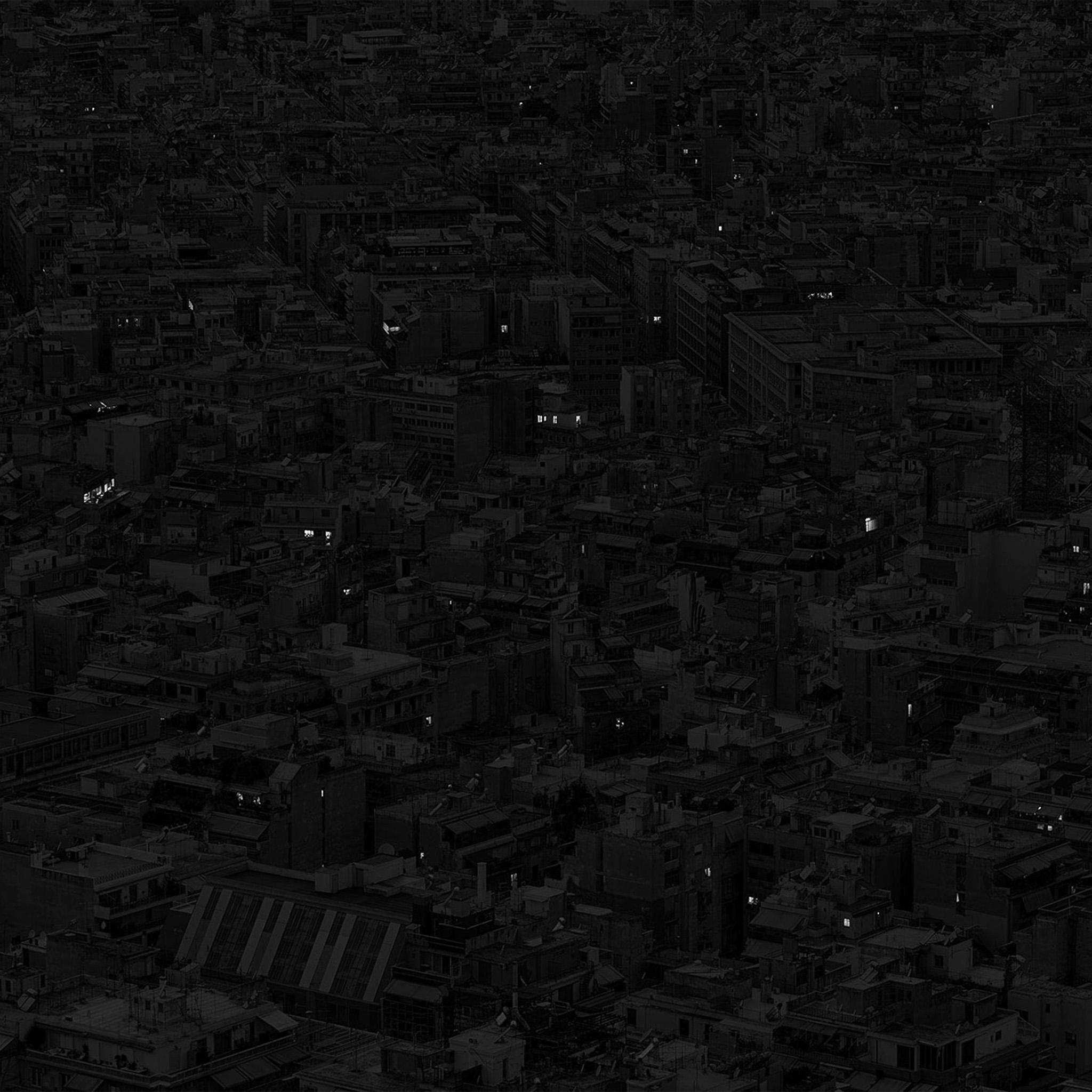 2048x2048 Night City Dark Art Illustration Bw Wallpaper