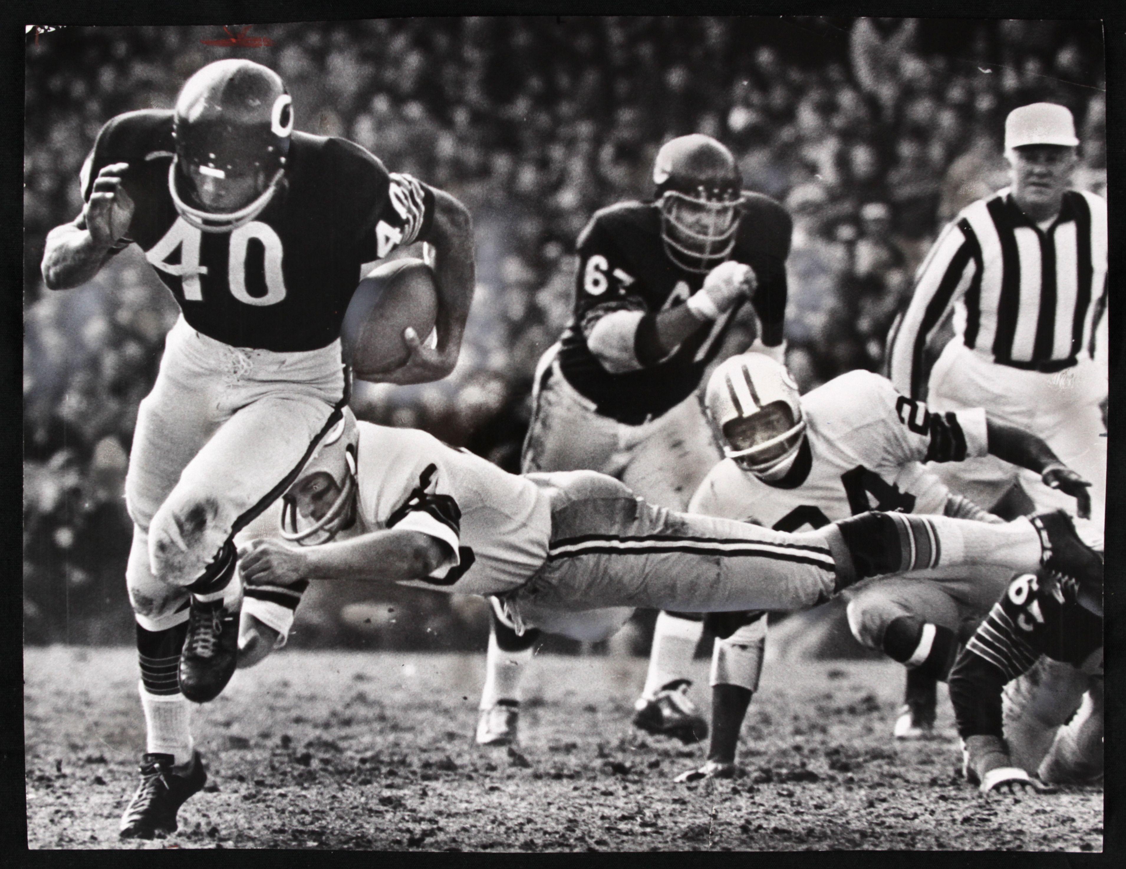 3820x2948 Lot Detail Gale Sayers Chicago Bears Original 12 1 2 X 9 3 4 Oversized Photo -Breaking Away For Touchdown