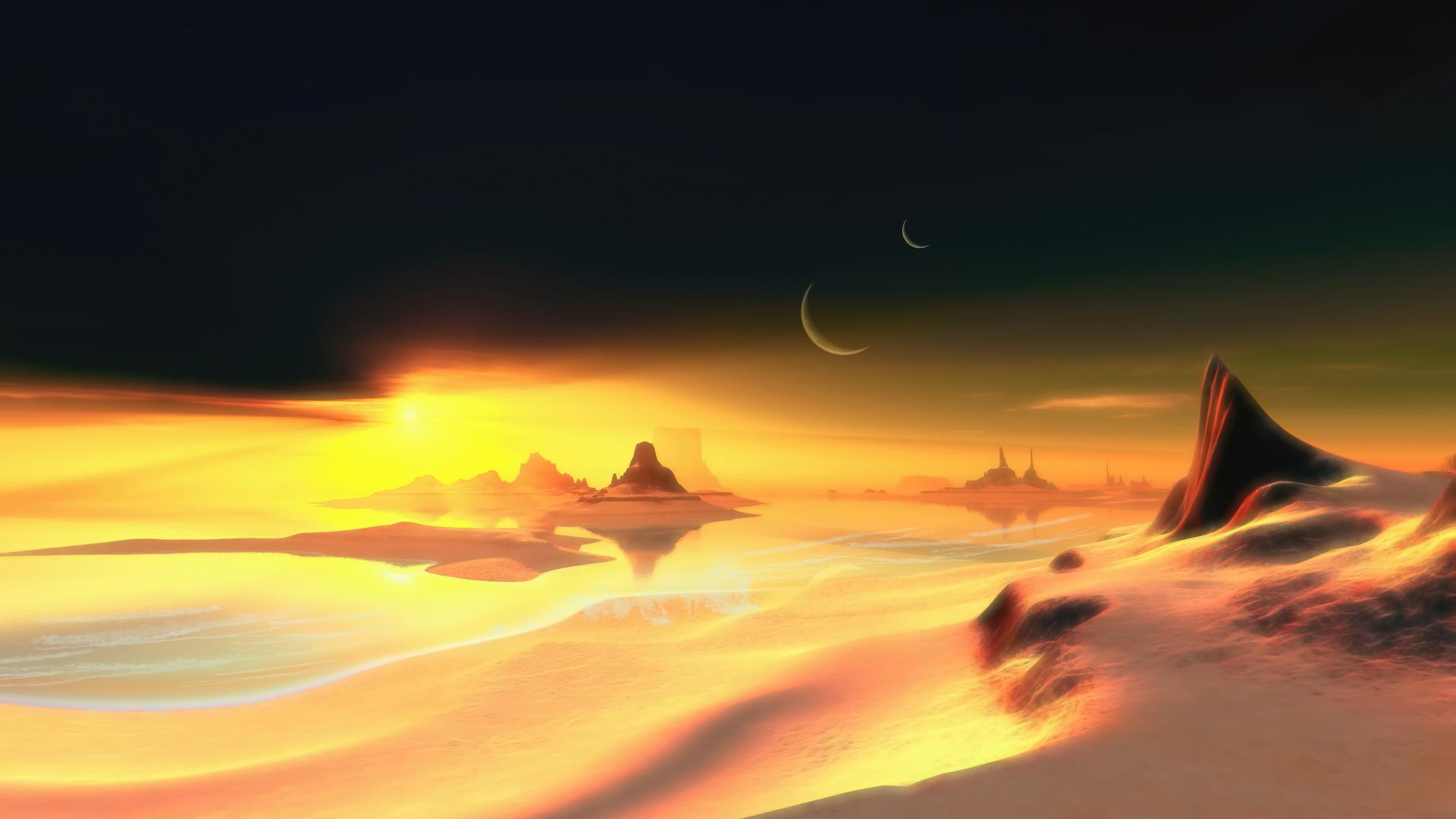 1920x1080 Dune Sea Digital Art HD Wallpaper