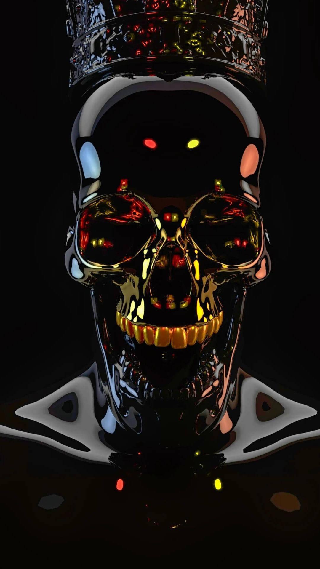 1080x1920 Download Liquified Skeleton King Wallpaper