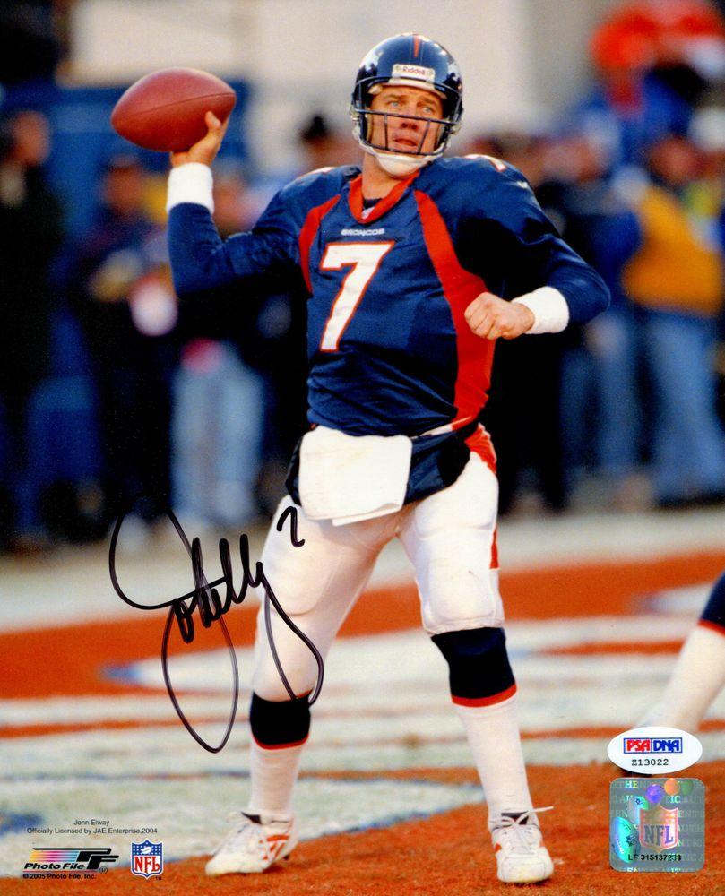 809x1000 Football Elway. PSA AutographFacts℠