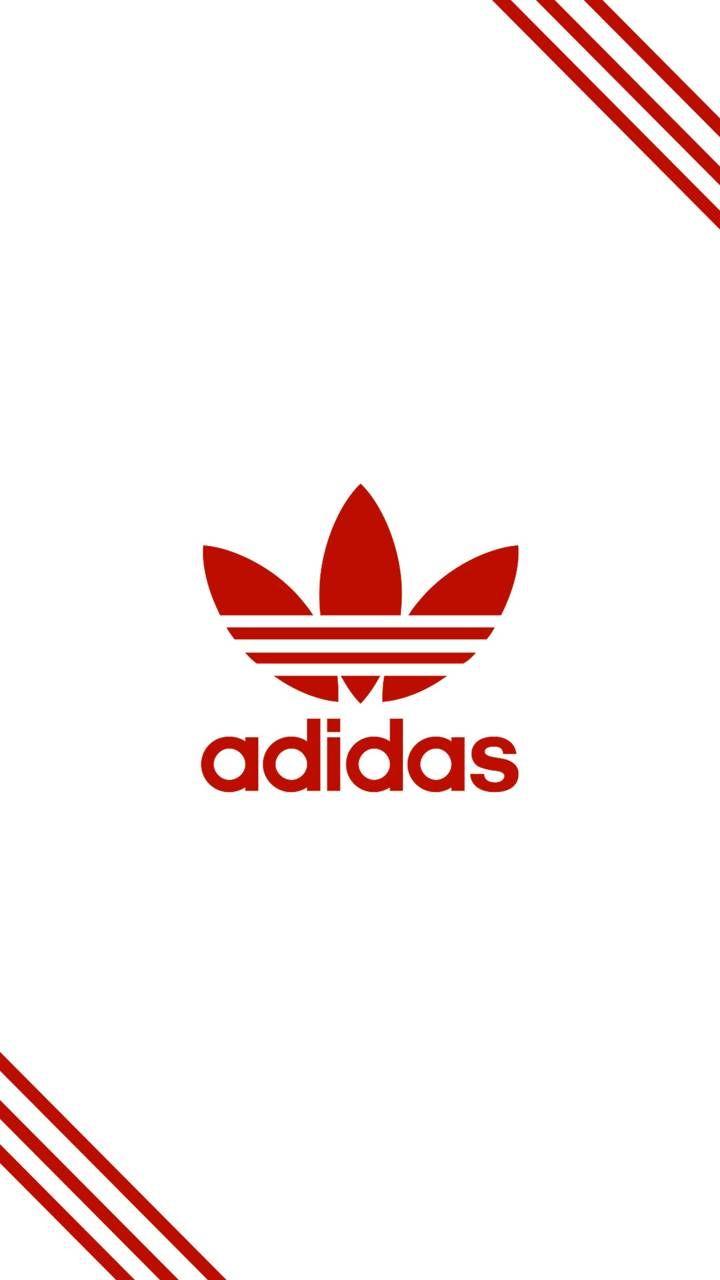 adidas logo red background