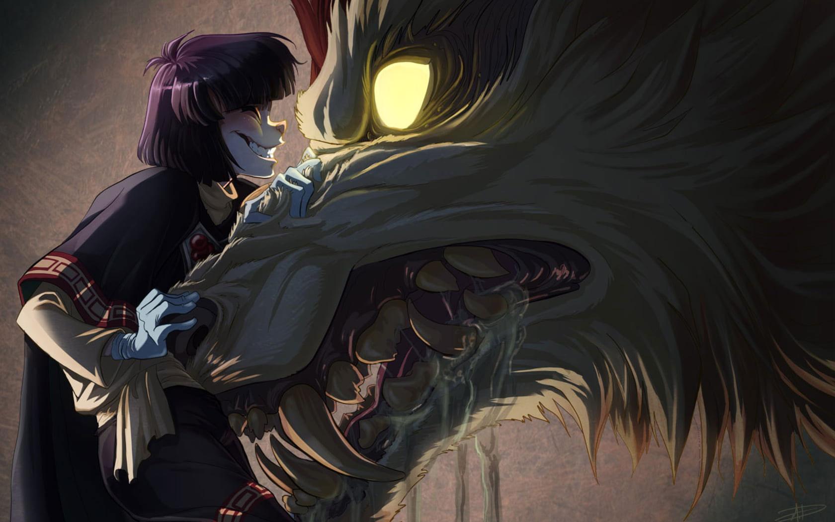 1680x1050 Purple Haired Anime Wallpaper, Untitled, Wolf, Anthro, Fantasy Art, Real People