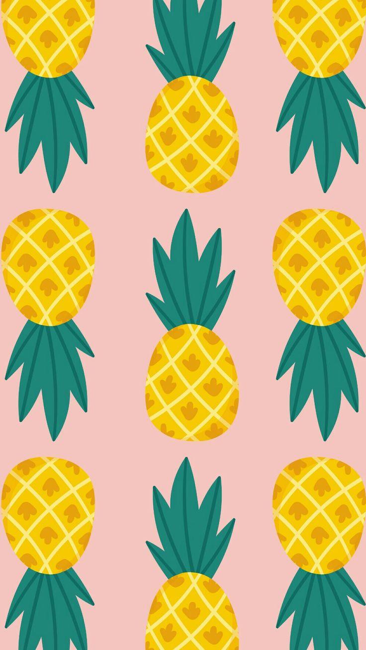 736x1308 Cute. Kawaii. Pineapple. Wallpaper(s). IPhone. Android. Pineapple wallpaper, Kawaii pineapple, Tropical wallpaper