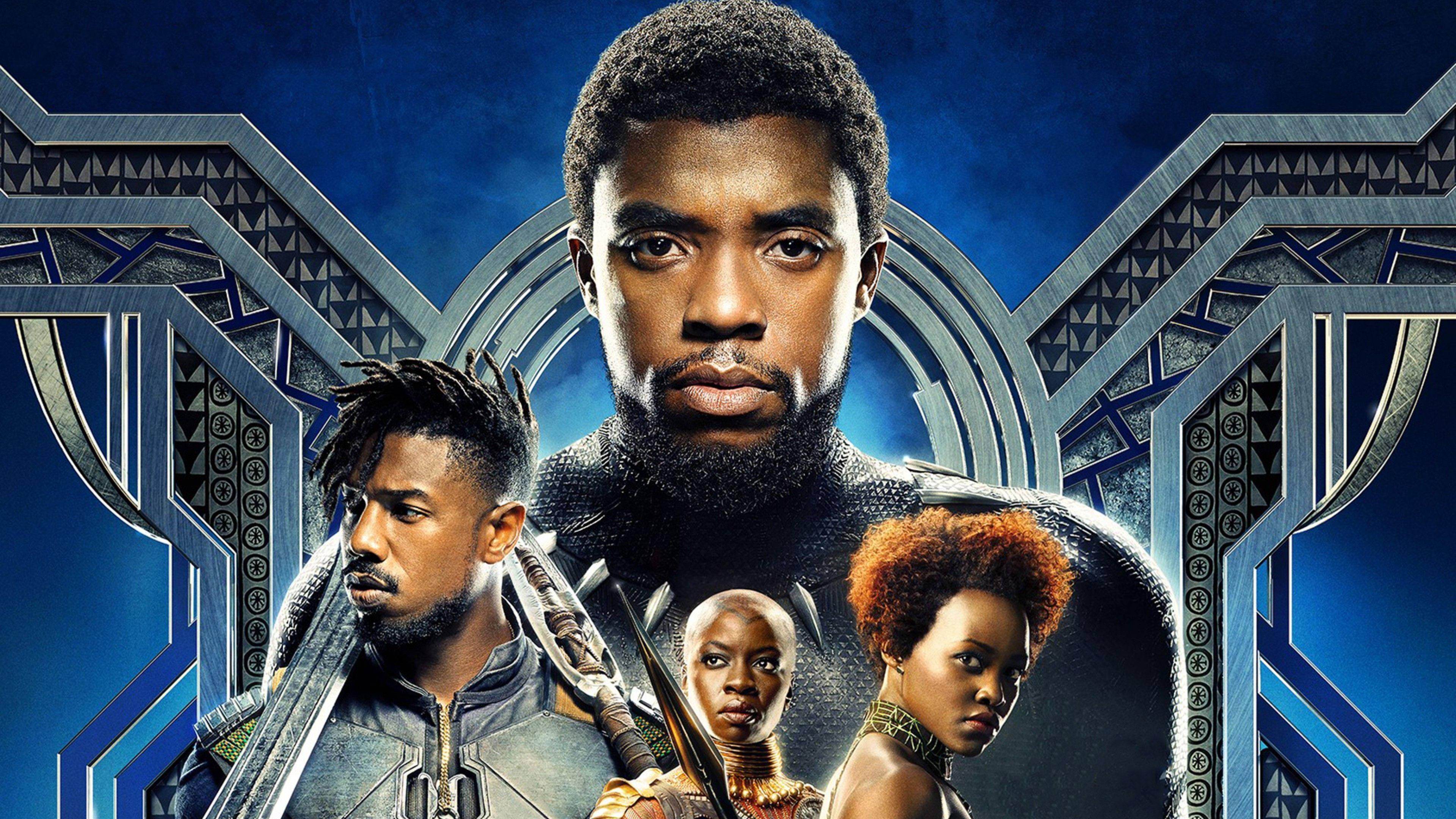 3840x2160 Download Chadwick Boseman Black Panther Movie Poster Wallpaper