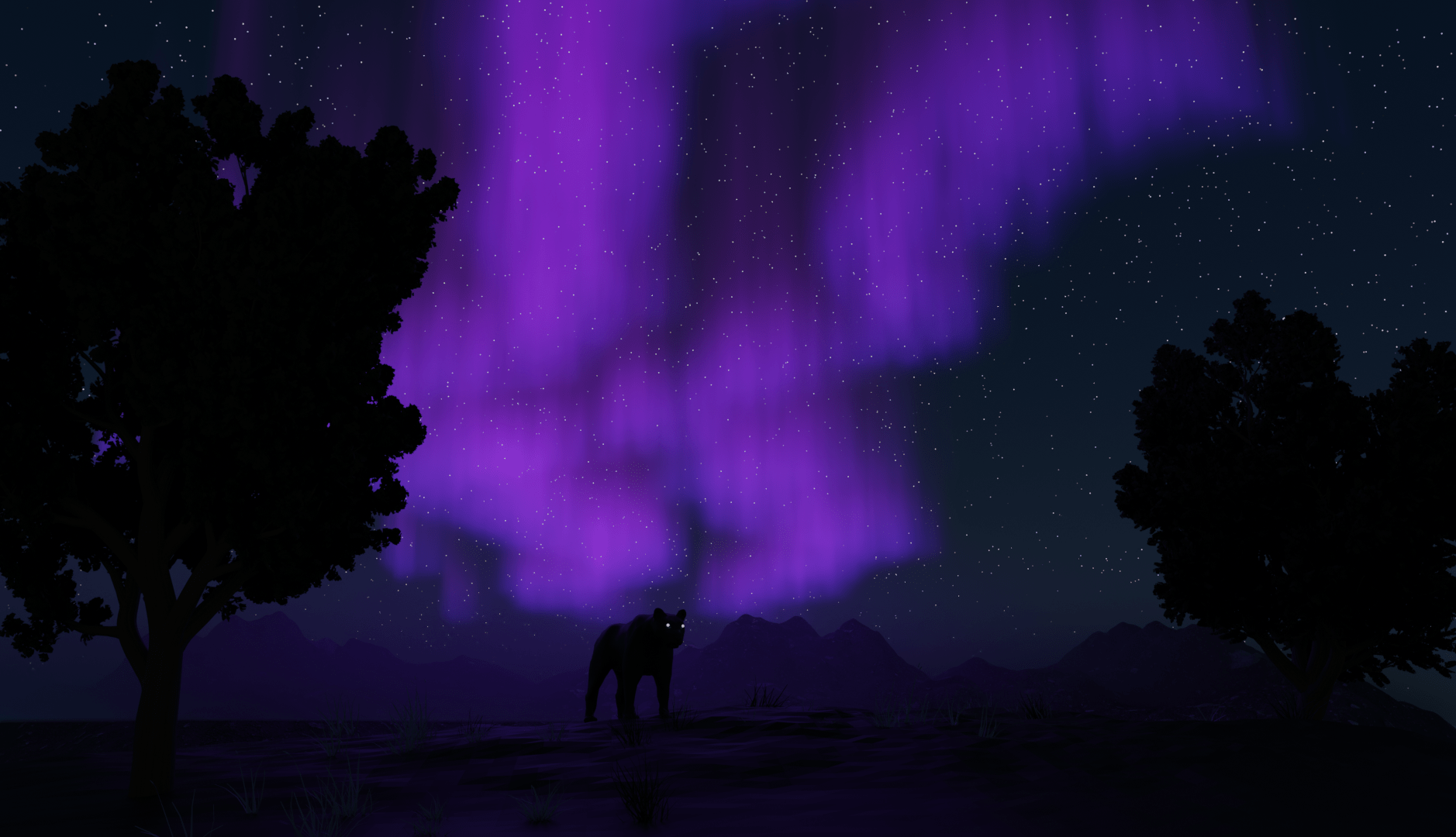 1878x1080 Made a scene inspired by the ancestral plane scene in Black panther. I didn't model the panther or the trees. Critique!