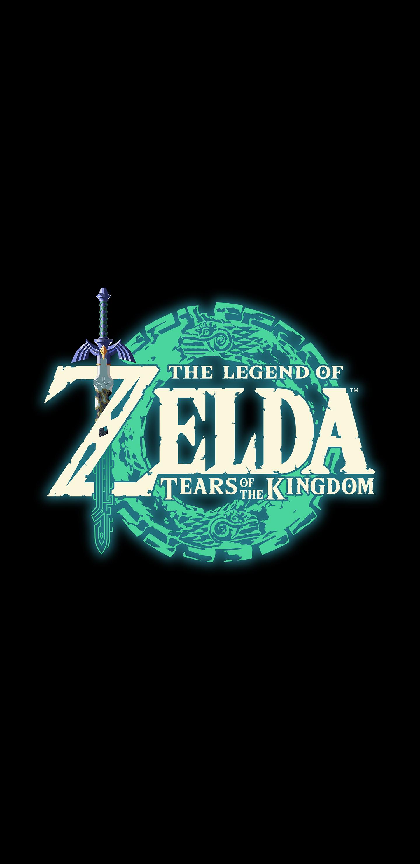 1440x2960 The Legend of Zelda: Tears of the Kingdom Logo Wallpaper with Monocle
