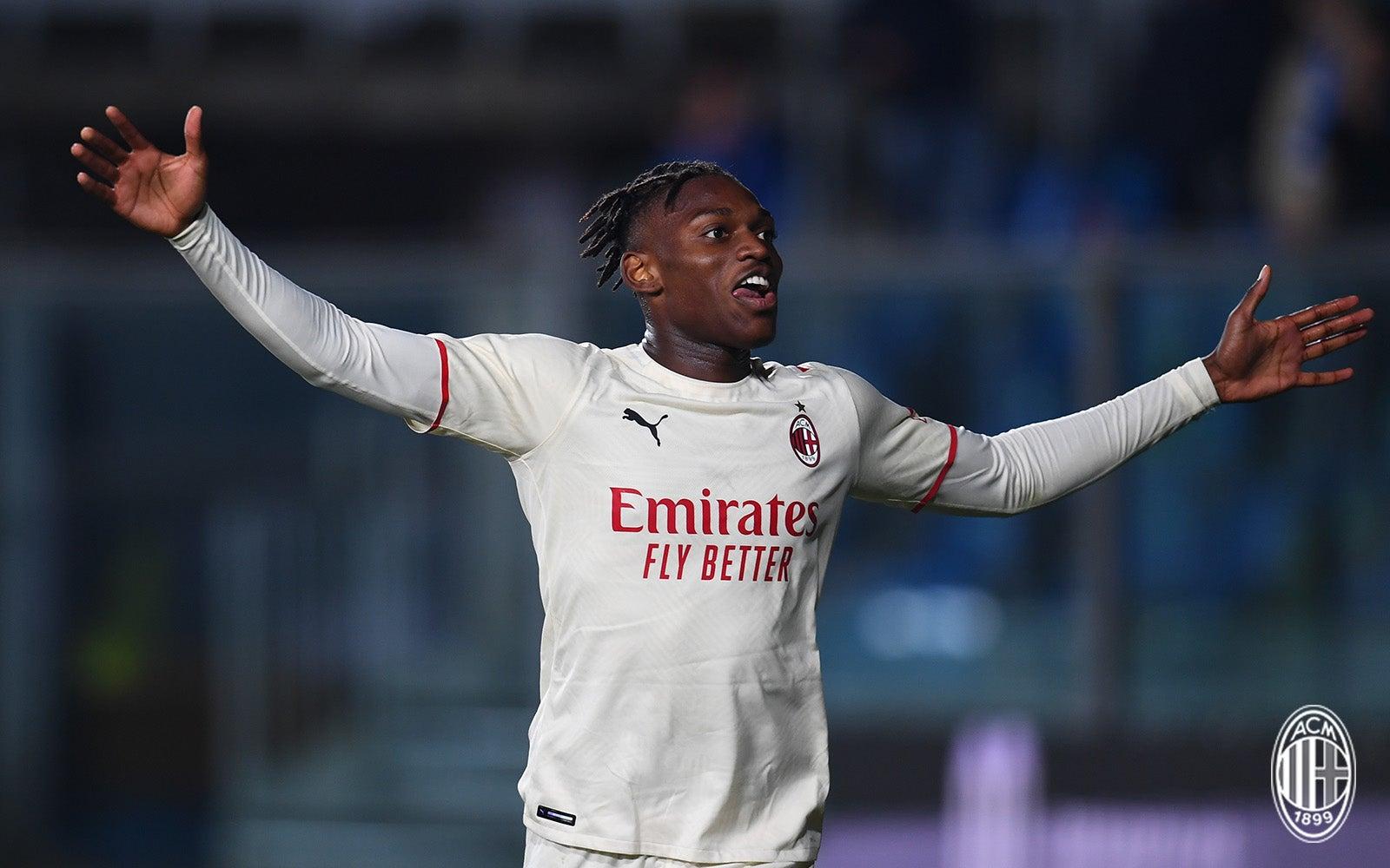 1600x1000 Rafael Leão Celebrating During Atalanta Milan At Stadio Atleti Azzurri D'Italia On October 2021. Rossoneri Blog Milan News