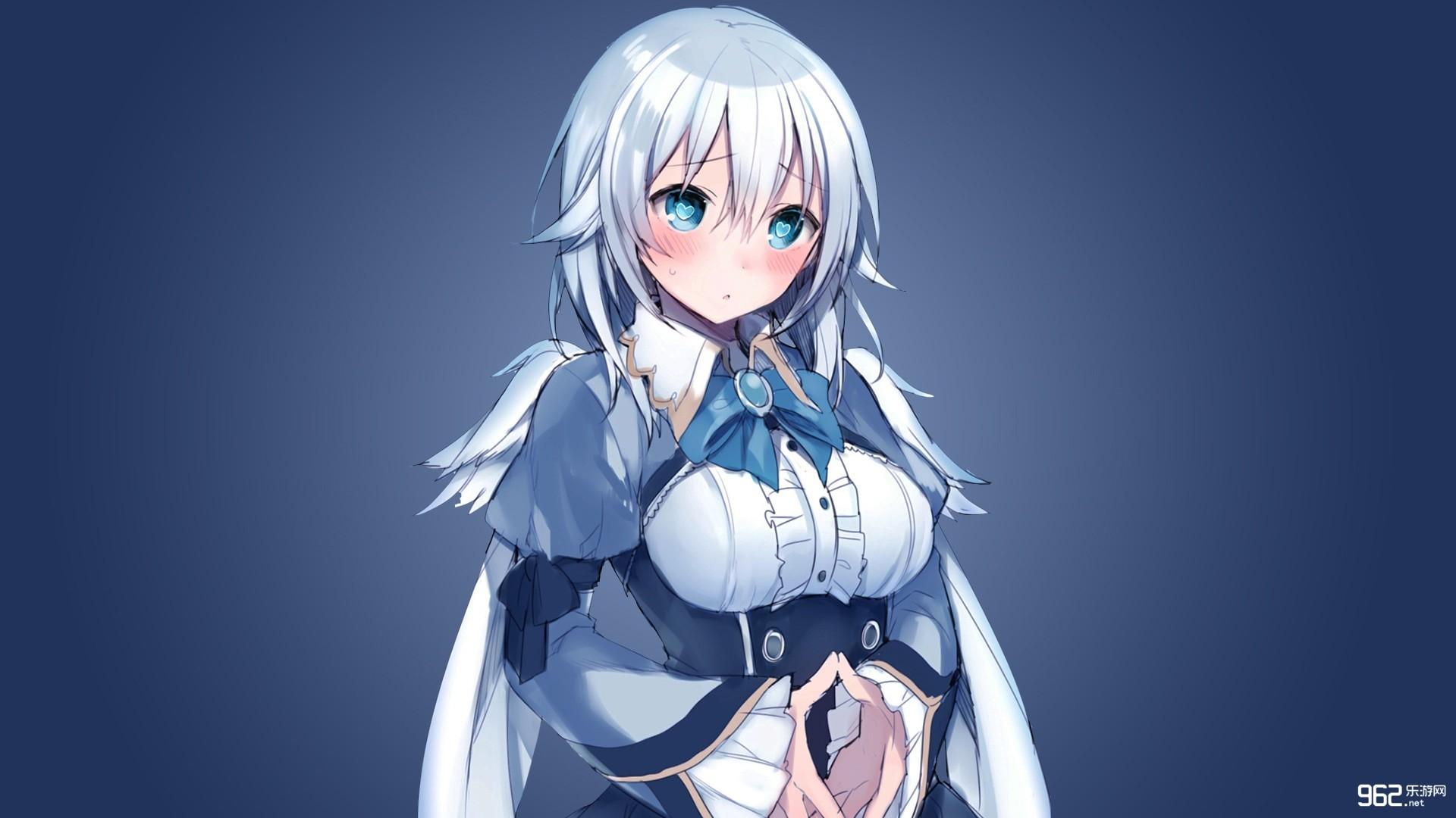 1920x1080 White Hair Anime Girl Wallpaper