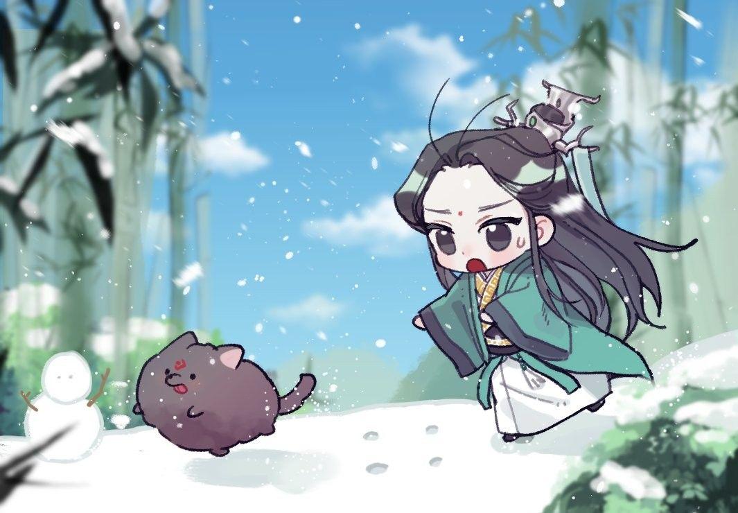 1065x740 Svsss. System wallpaper, Anime, Chibi