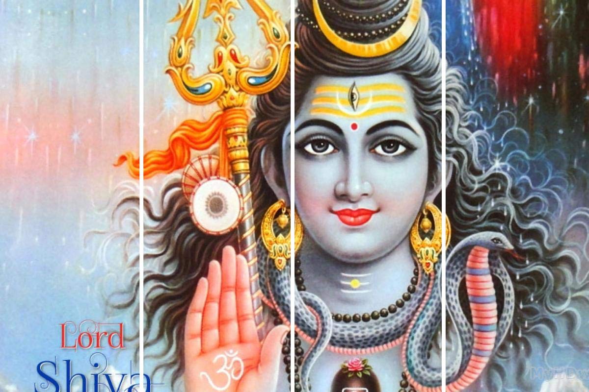 1200x800 CHD Garphic Split Digital Wallpaper of Shiv Bhagwan in Multiple pcs (Multicolour) : Amazon.in: Home & Kitchen