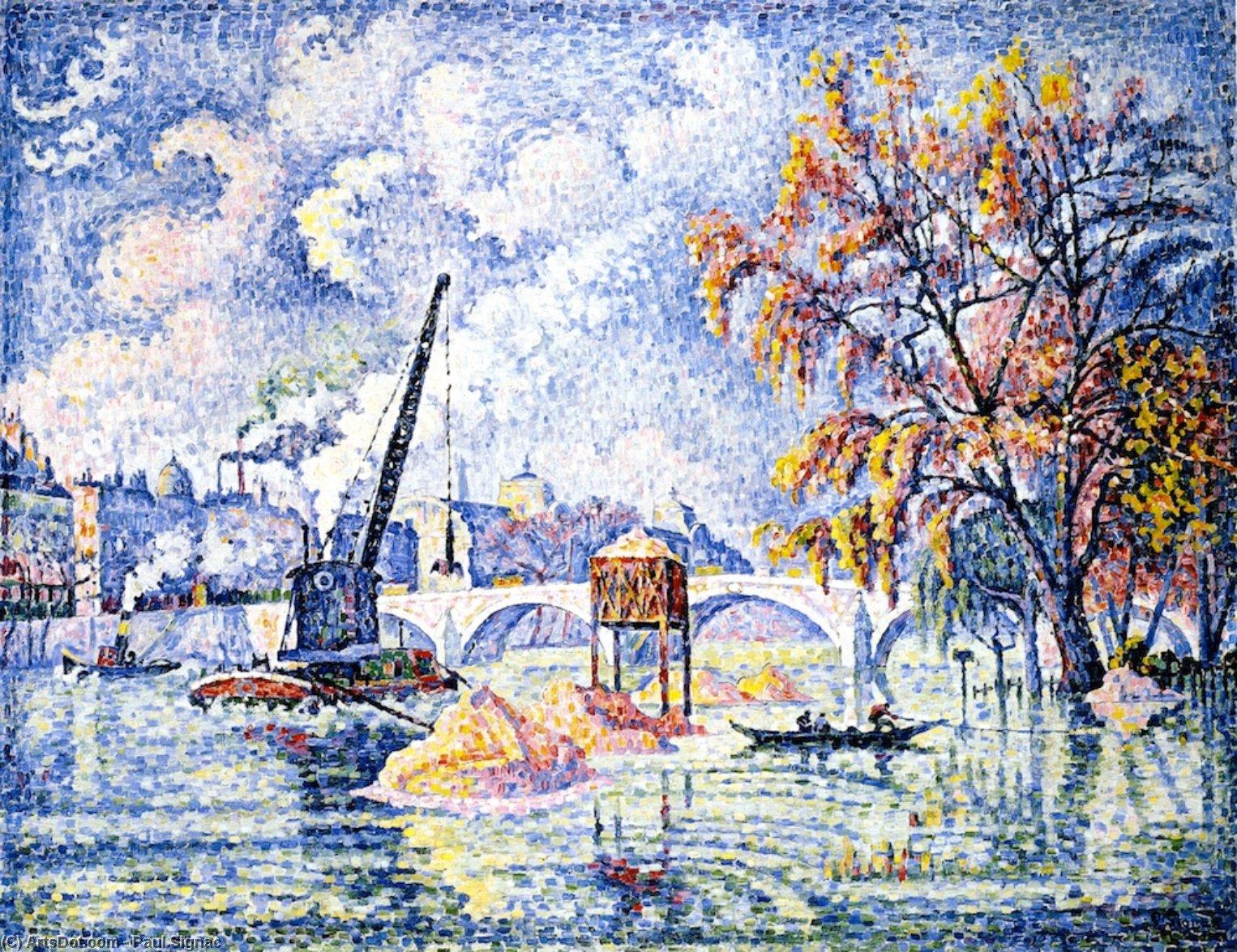 1526x1175 Oil Painting Replica. Flood at the Pont Royal, Paris, 1926 by Paul Signac 1863