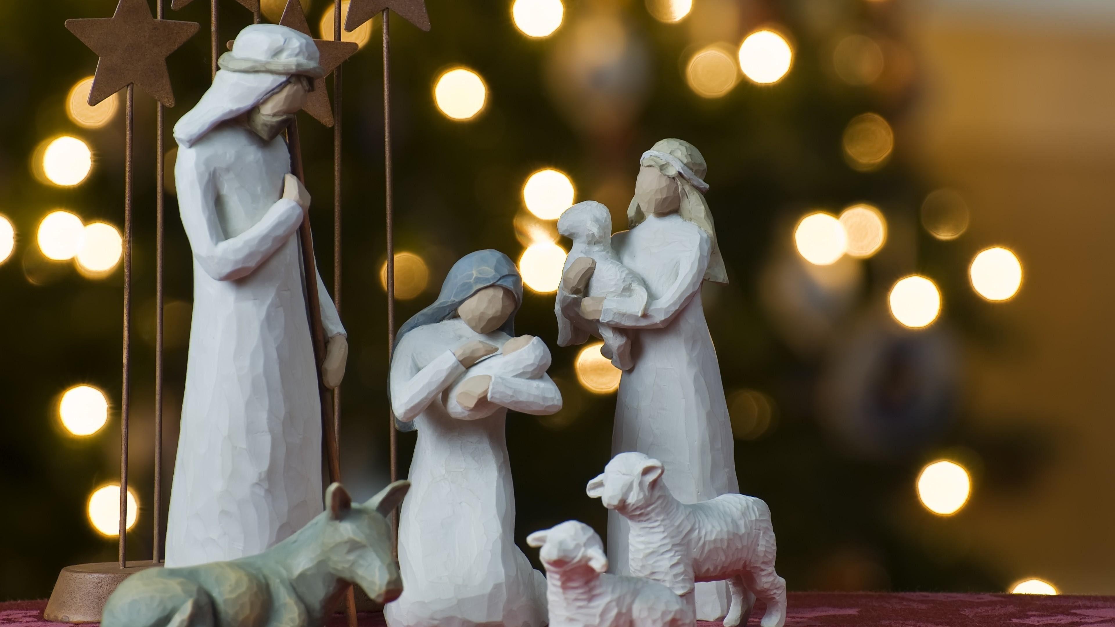 3840x2160 Elegant Christmas Background Jesus