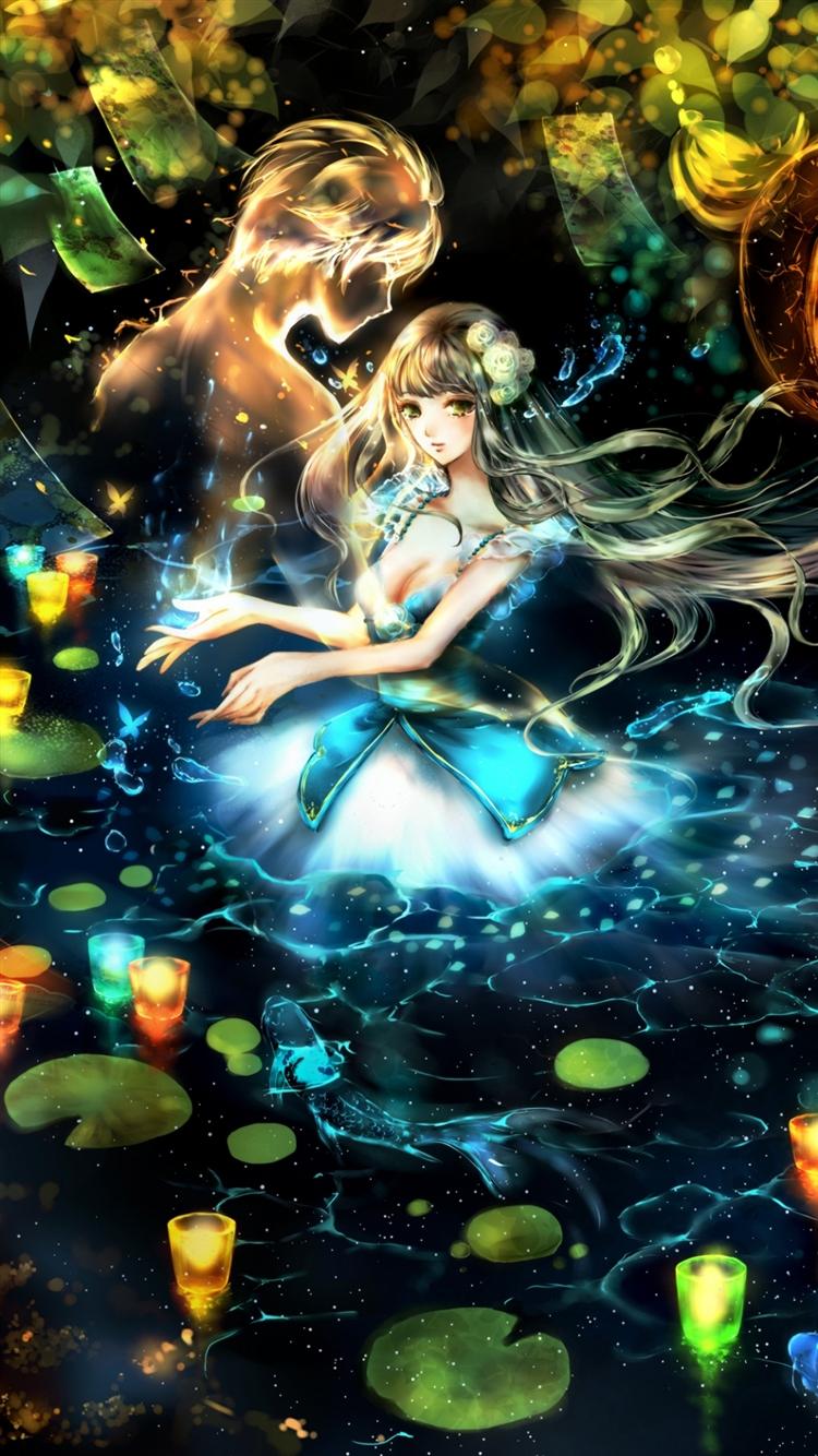 750x1334 Girl Anime Art Boy Dream Glow iPhone 8 Wallpaper Free Download