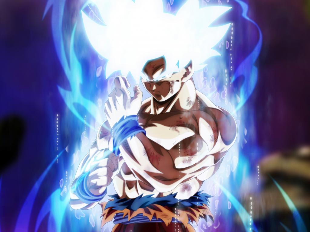 1024x768 Wallpaper glow, goku, dragon ball super, anime, art desktop wallpaper, HD image, picture, background, 4f9821