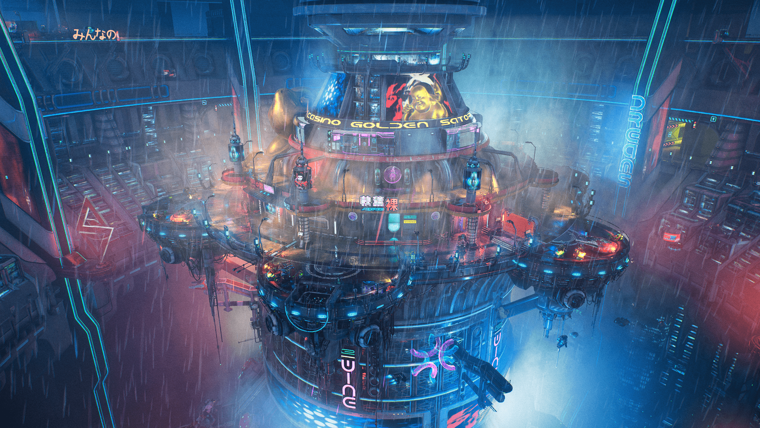 2560x1440 The Ascent Screen Shot Cyberpunk Wallpaper:2560x1440