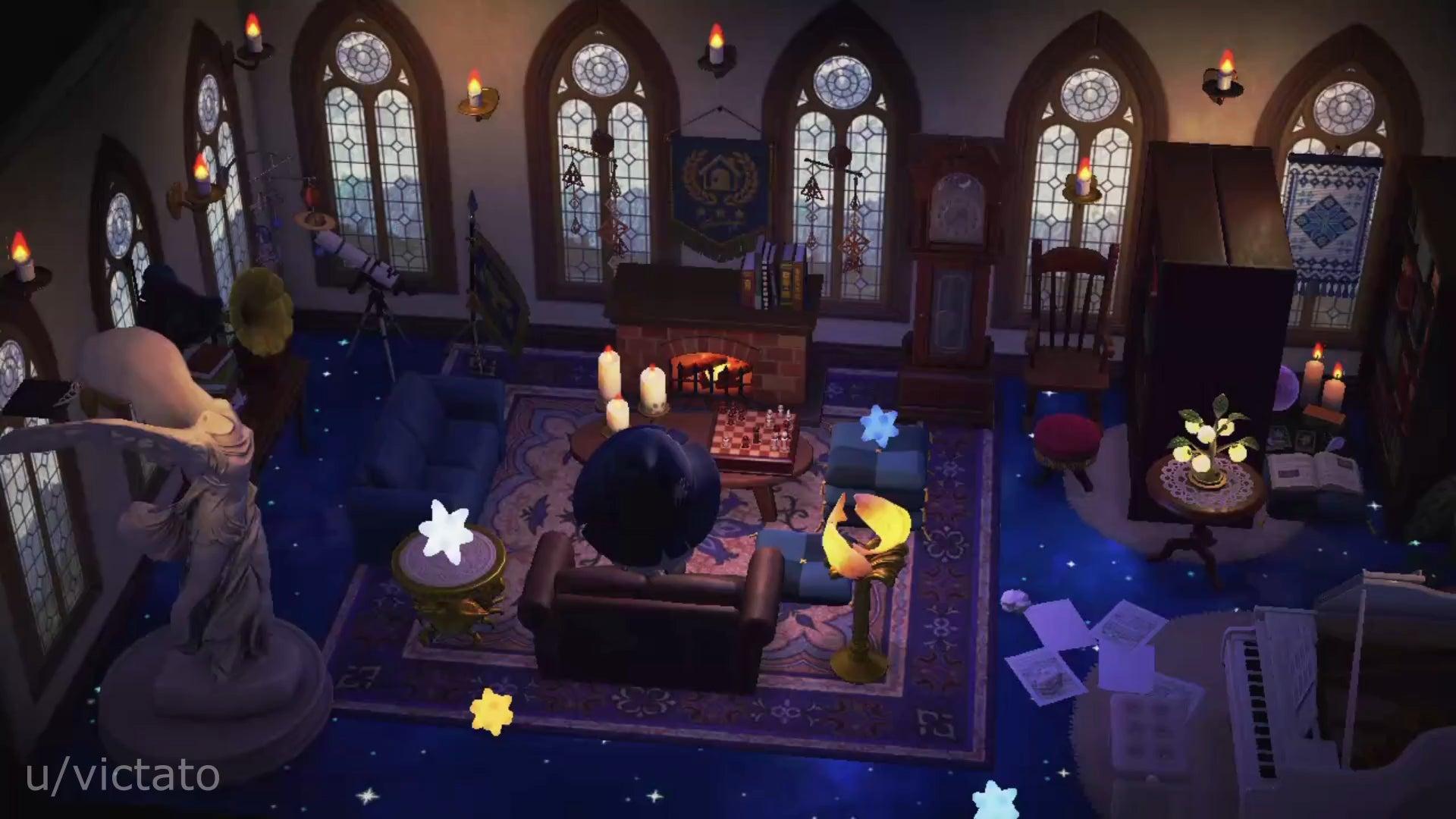 1920x1080 I made the Ravenclaw common room in Animal Crossing
