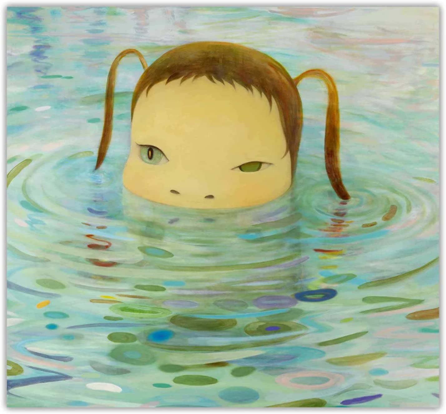 1429x1326 Yoshitomo Nara《Deeper Than a Puddle》Canvas Art Painting Artwork Poster Picture Background Home Decor 60x60 cm x1 No Frame : Amazon.ca: Home