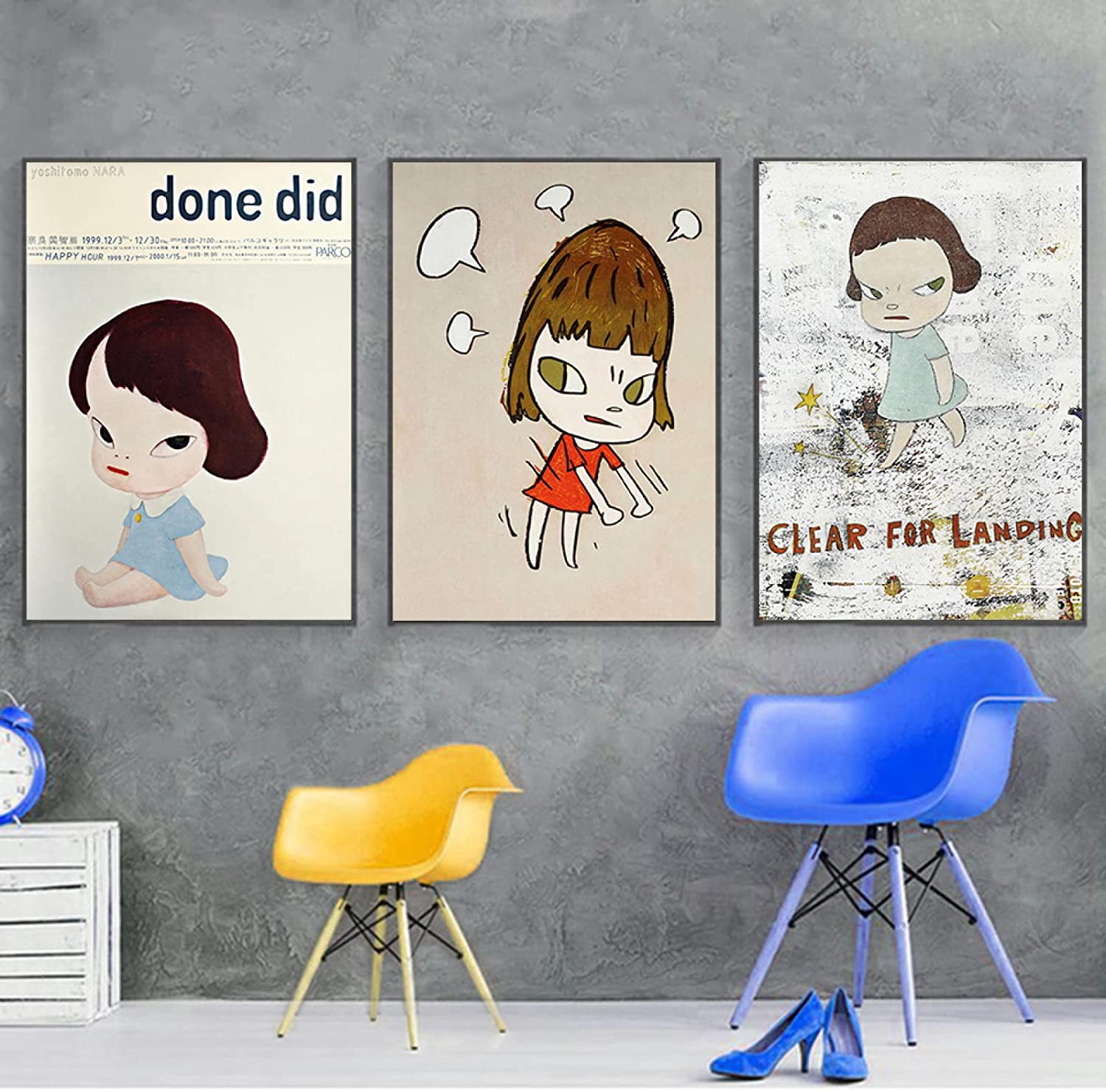 1500x1481 Yoshitomo Nara Poster Sleepwalking Doll Wall Art Yoshitomo Nara Prints Abstract Canvas Painting Baby Children's Room Decor Picture 40x60cmx3 No Frame : Amazon.ca: Home