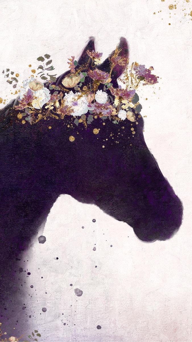 675x1200 Horse Head Silhouette Image Wallpaper