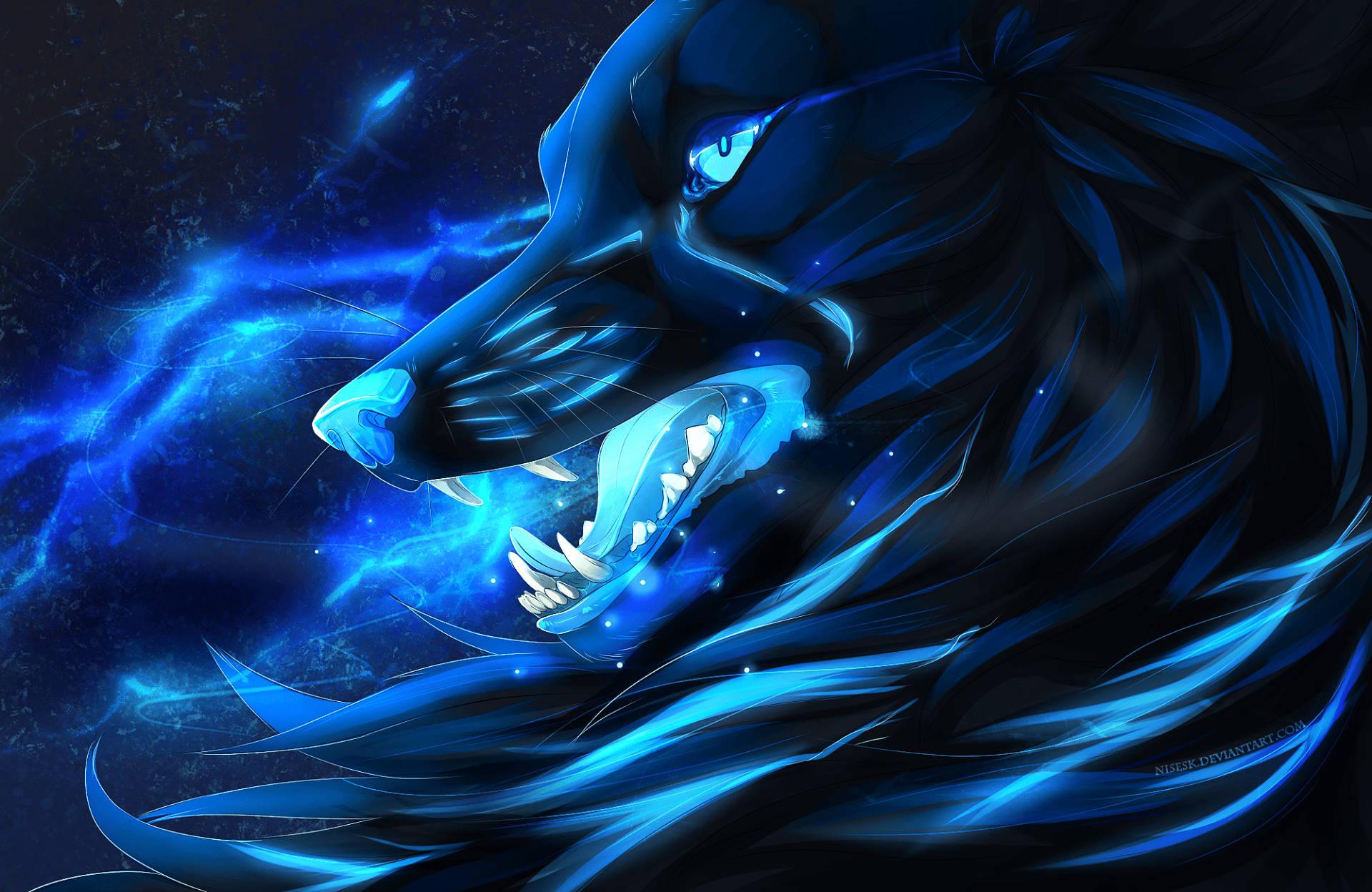 1920x1248 Download Cool Neon Galaxy Wolf Side Profile Wallpaper