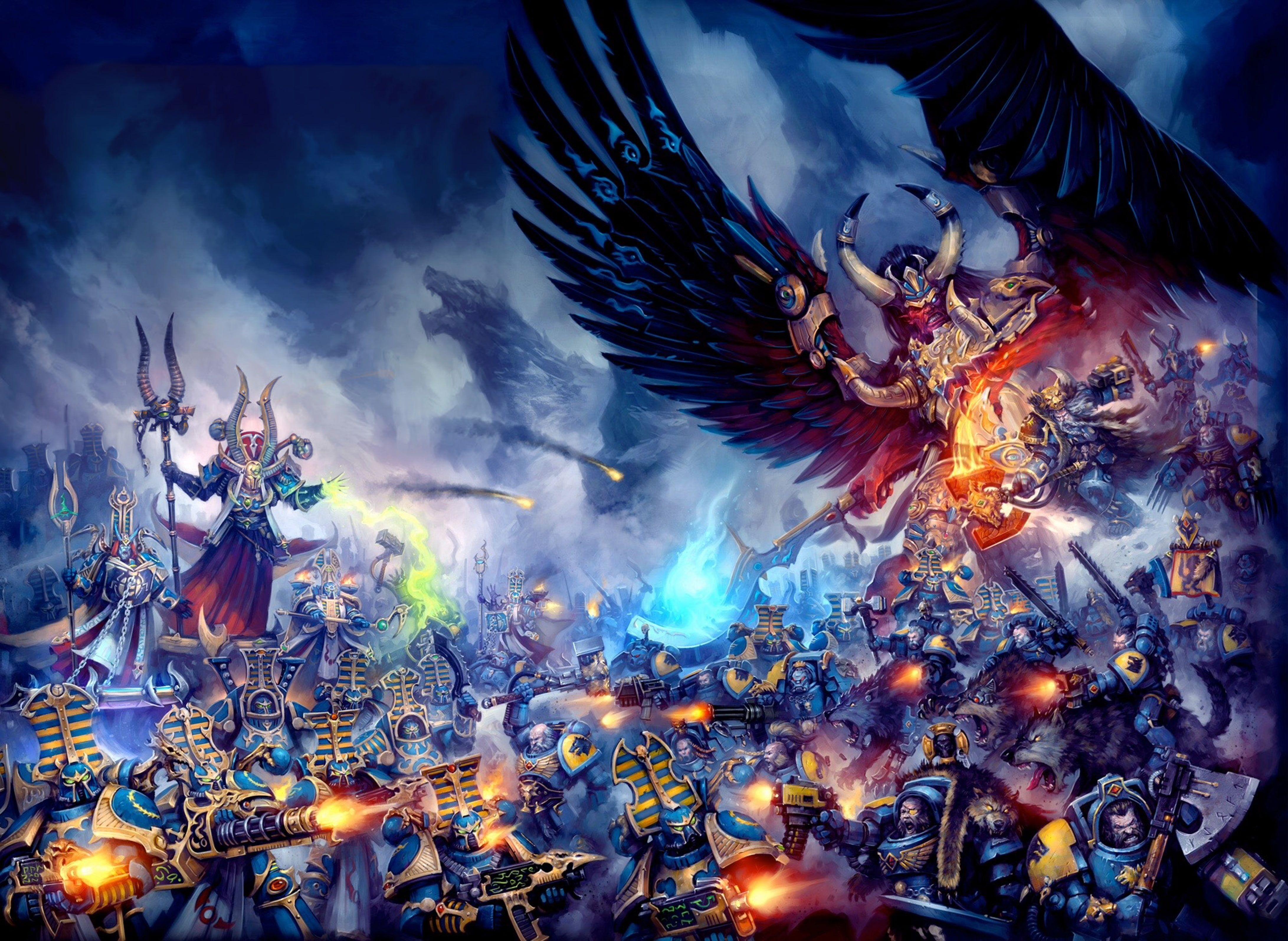 4366x3189 demon Space Wolves #chaos space marines Warhammer 40 000 Magnus the Red #primarch Thousand Sons K #wallpaper #. Warhammer, Warhammer 40k, Warhammer 40k artwork