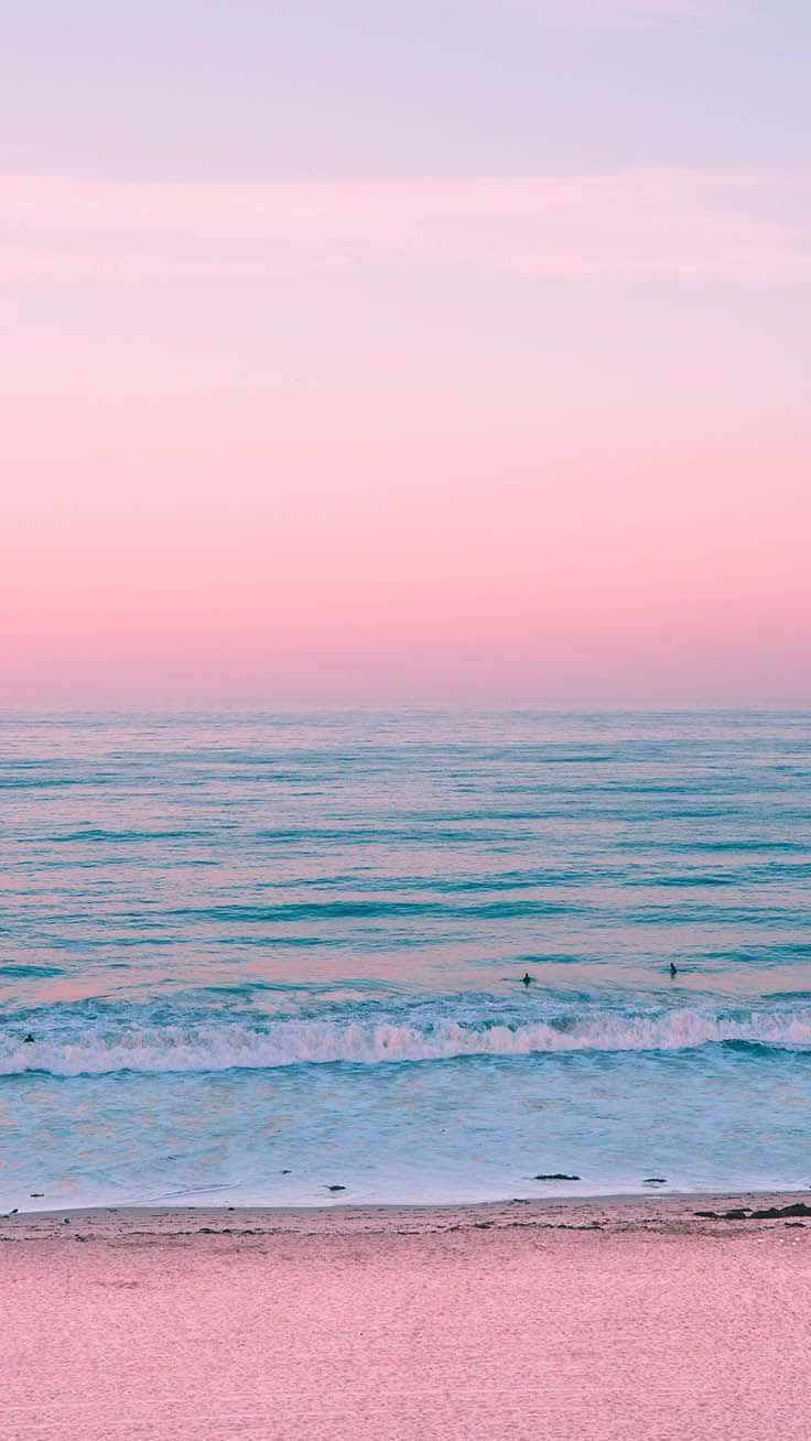 736x1308 Download Pastel Summer Sky And Beach Wallpaper