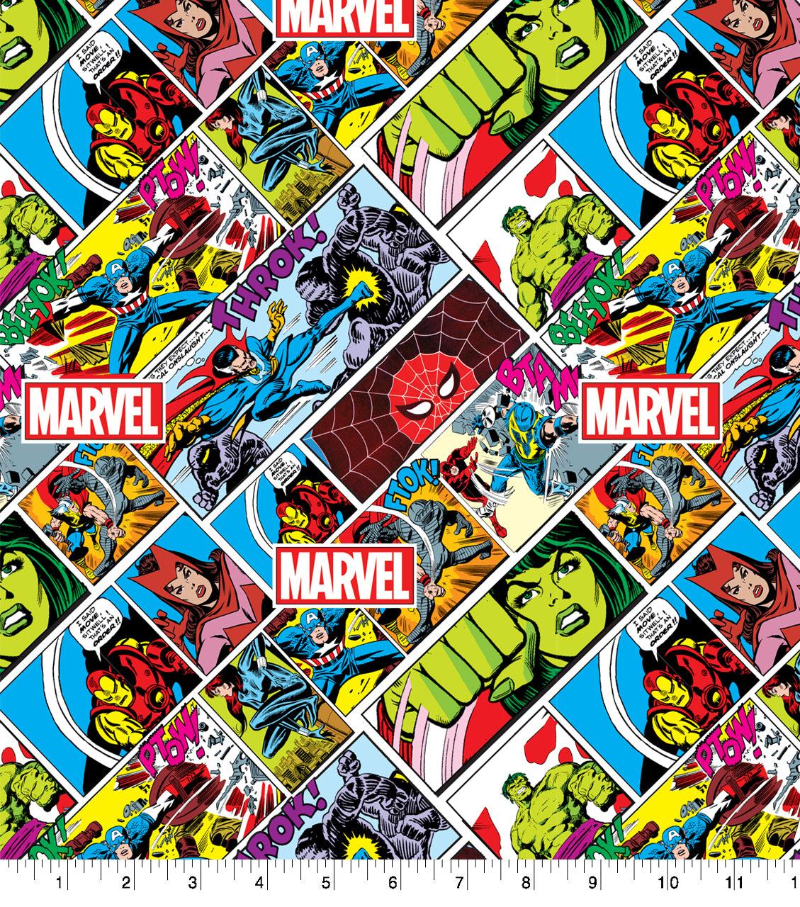 1129x1280 Marvel Comic Strip Cotton Fabric