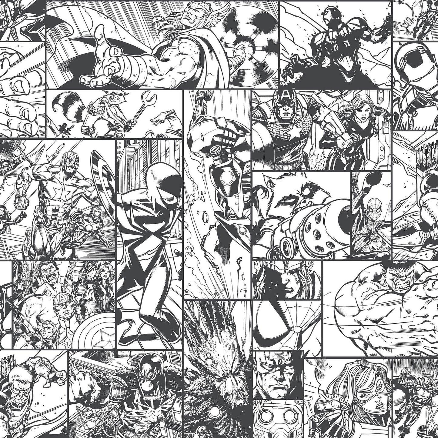 1445x1445 Disney Kids Marvel Comic Strip Wallpaper SWATCH ONLY
