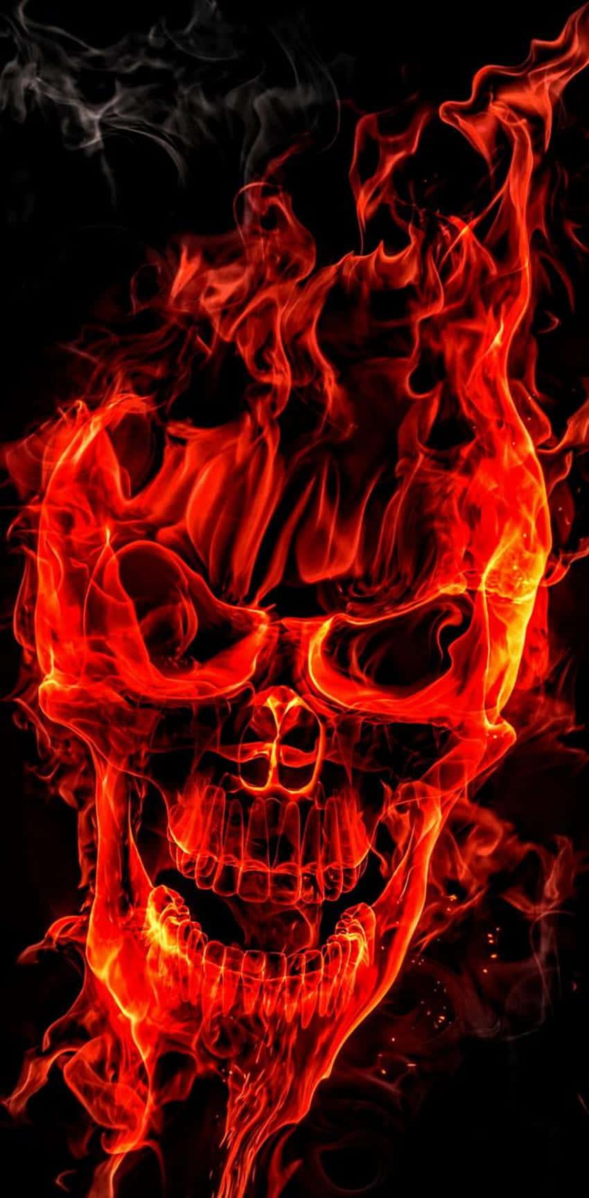 Download Fear Not The Fierce Flaming Skull Wallpaper  Wallpaperscom