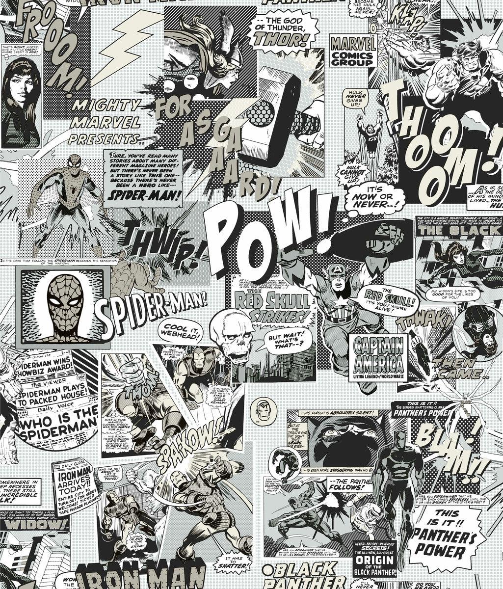 1025x1200 Marvel Comics Pow! Wallpaper & White