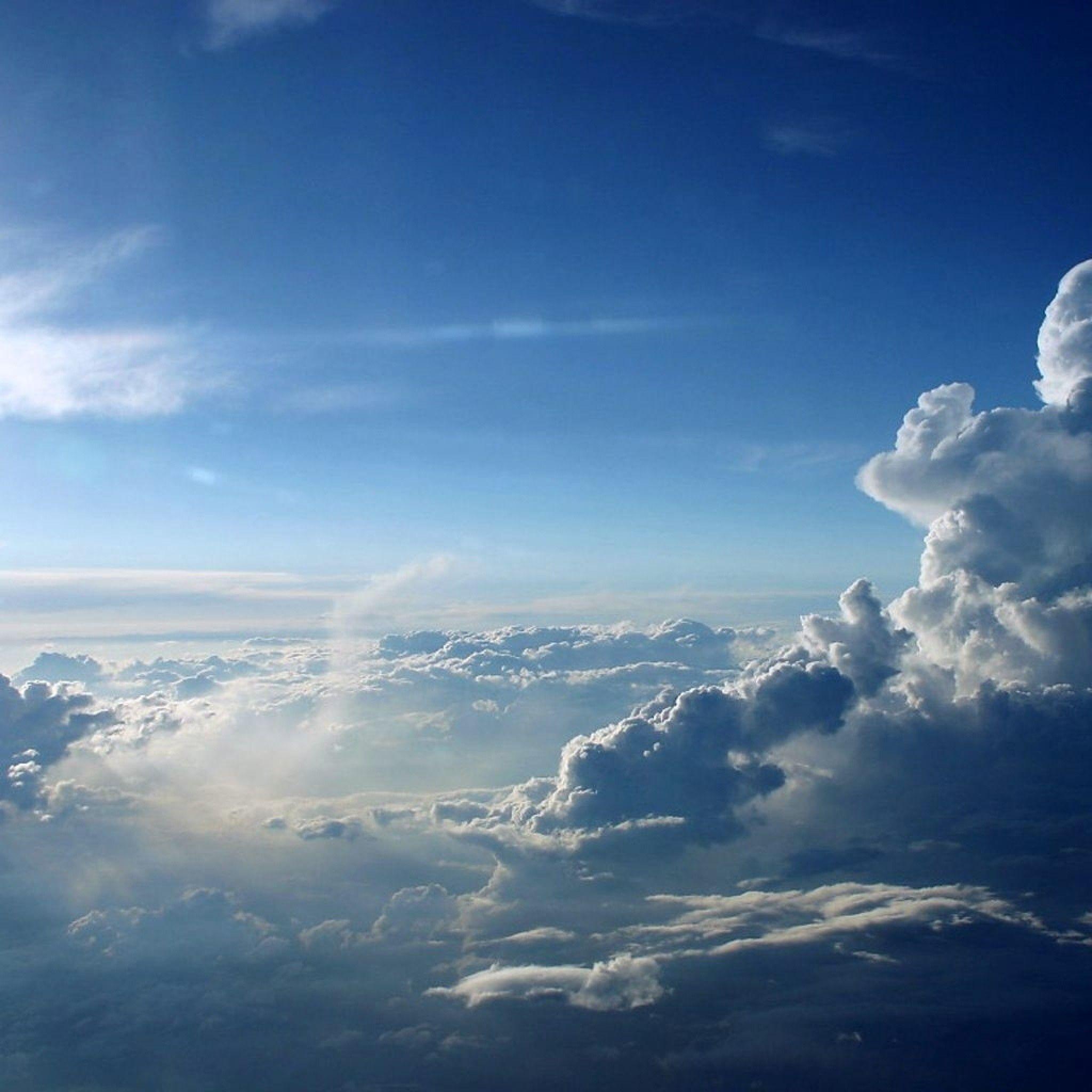 2048x2048 Blue Clouds Wallpaper