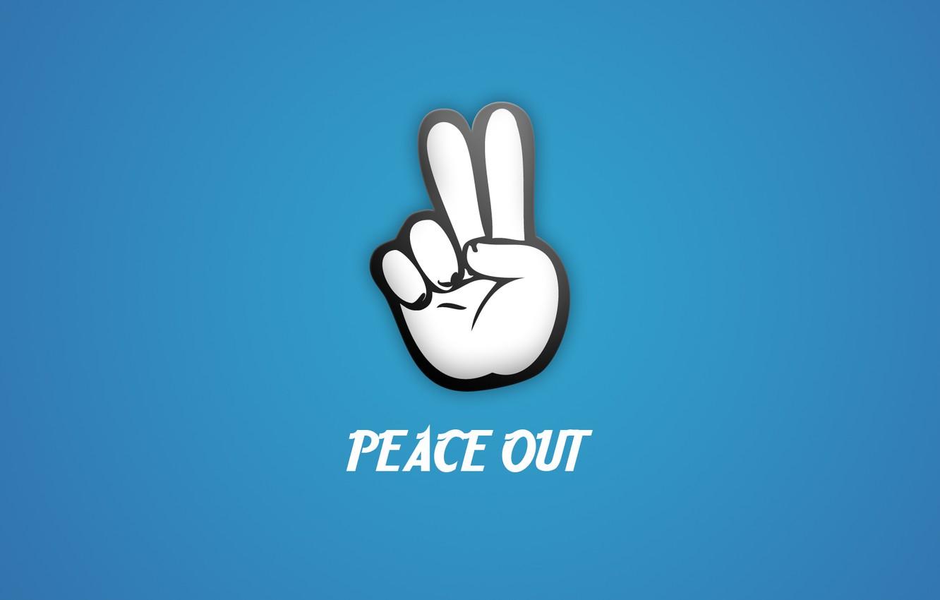 1332x850 Wallpaper wallpaper, peace, blue, background, hand, cool, cartoon hand image for desktop, section минимализм