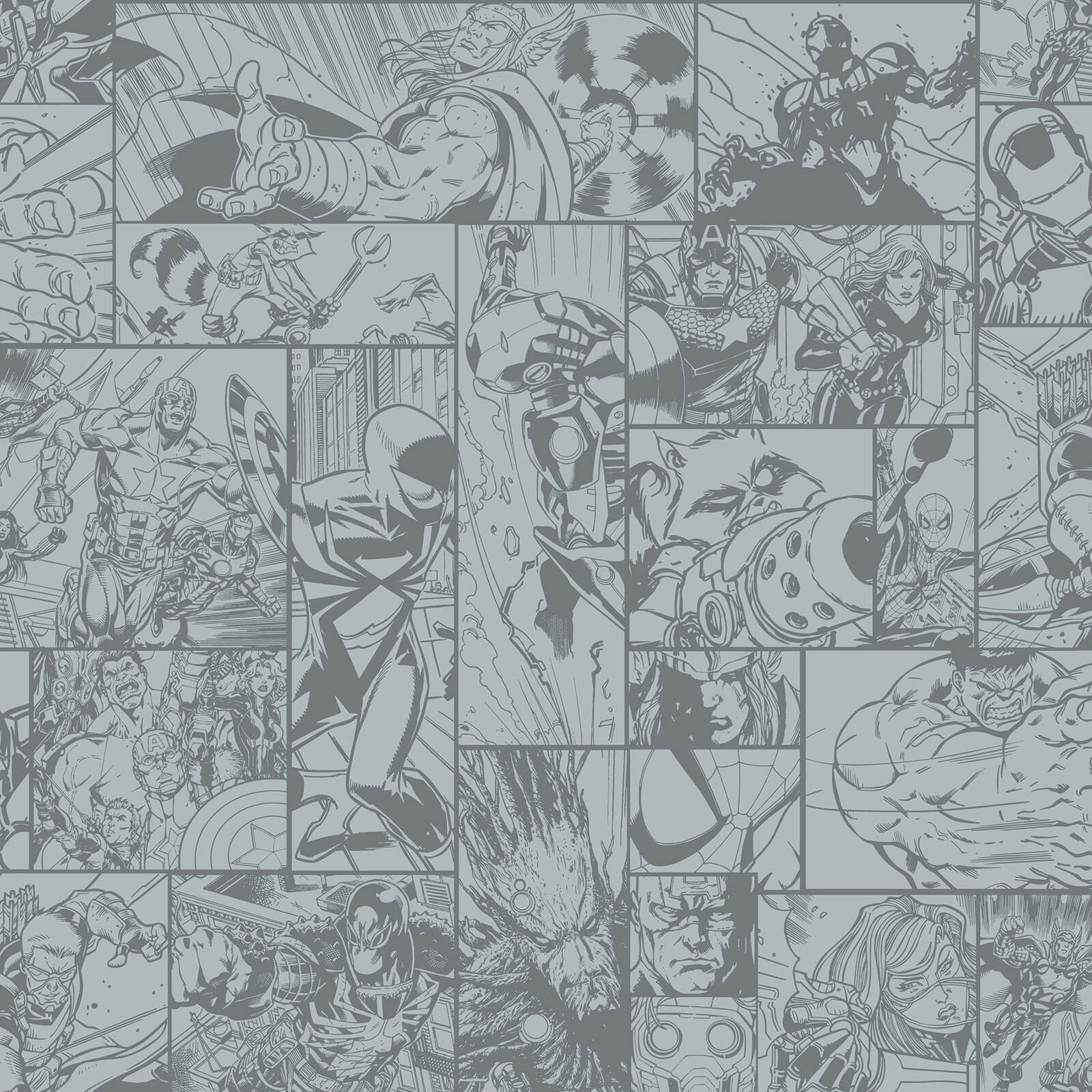 1600x1600 Disney Kids Marvel Comic Strip Wallpaper SWATCH ONLY