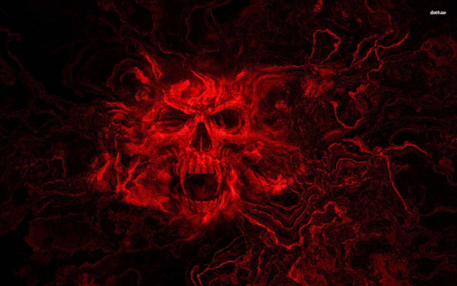 1920x1200 Red Flaming Skull Wallpaper