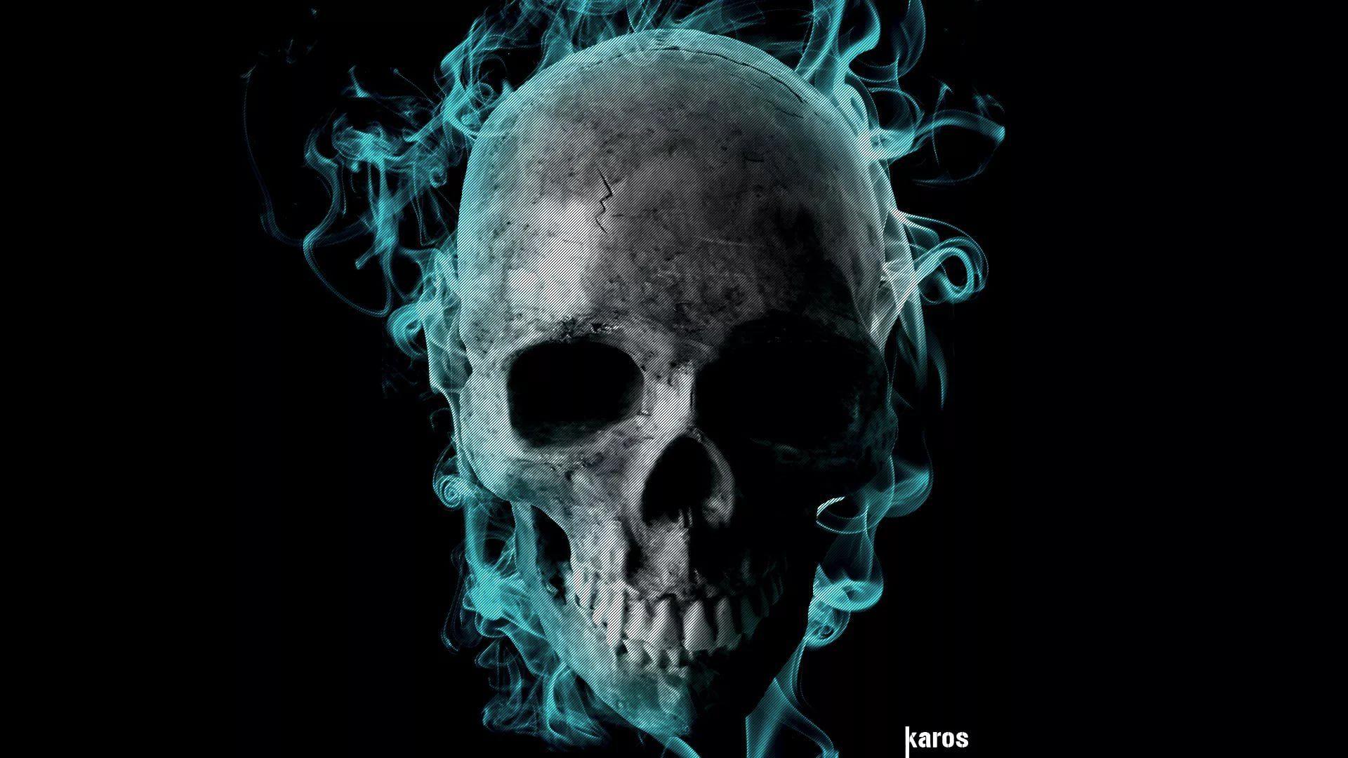 1920x1080 Flaming Skull Wallpaper