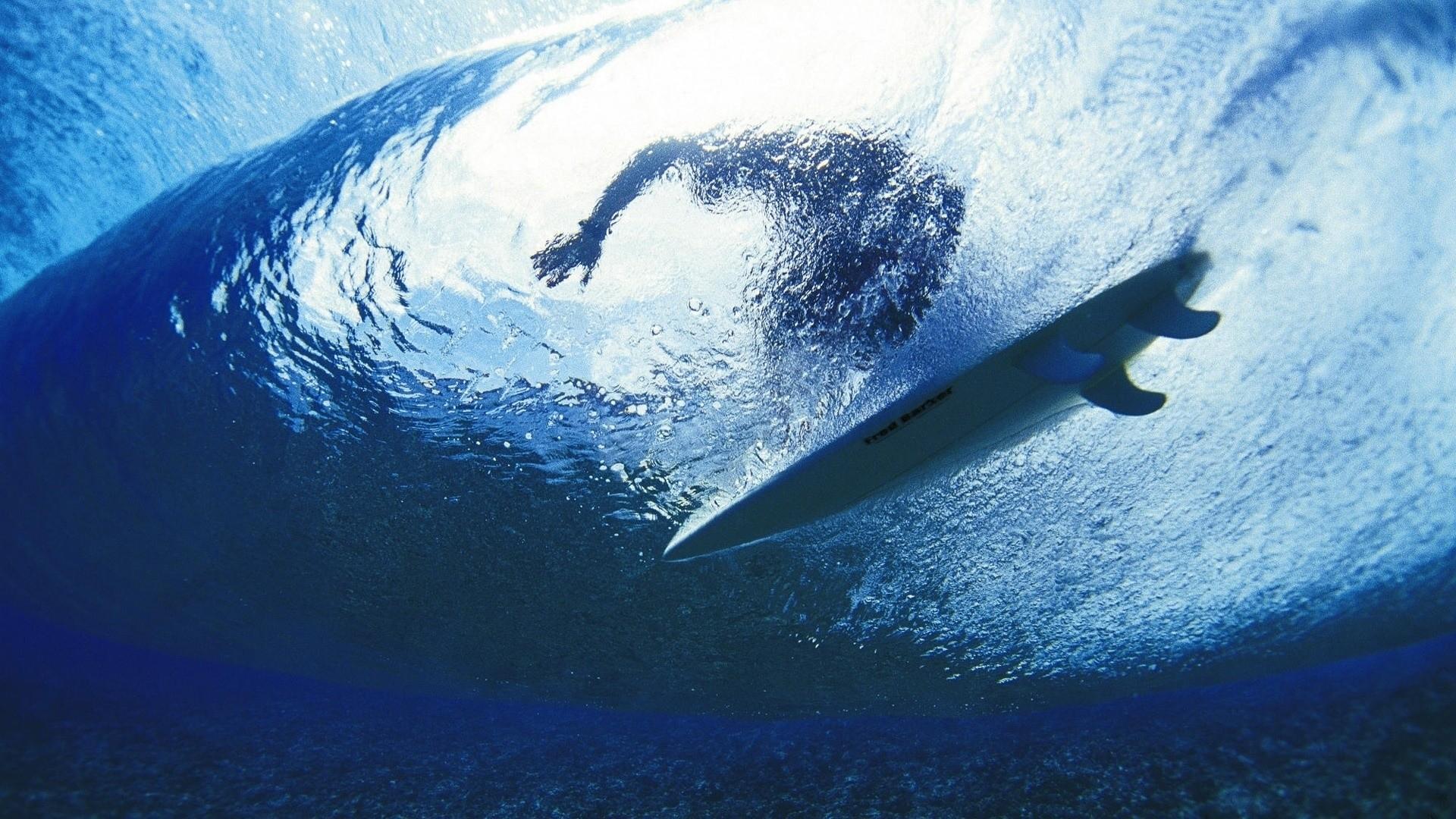 1920x1080 Preview wallpaper surfing, surfer, water, depth 1920×1080