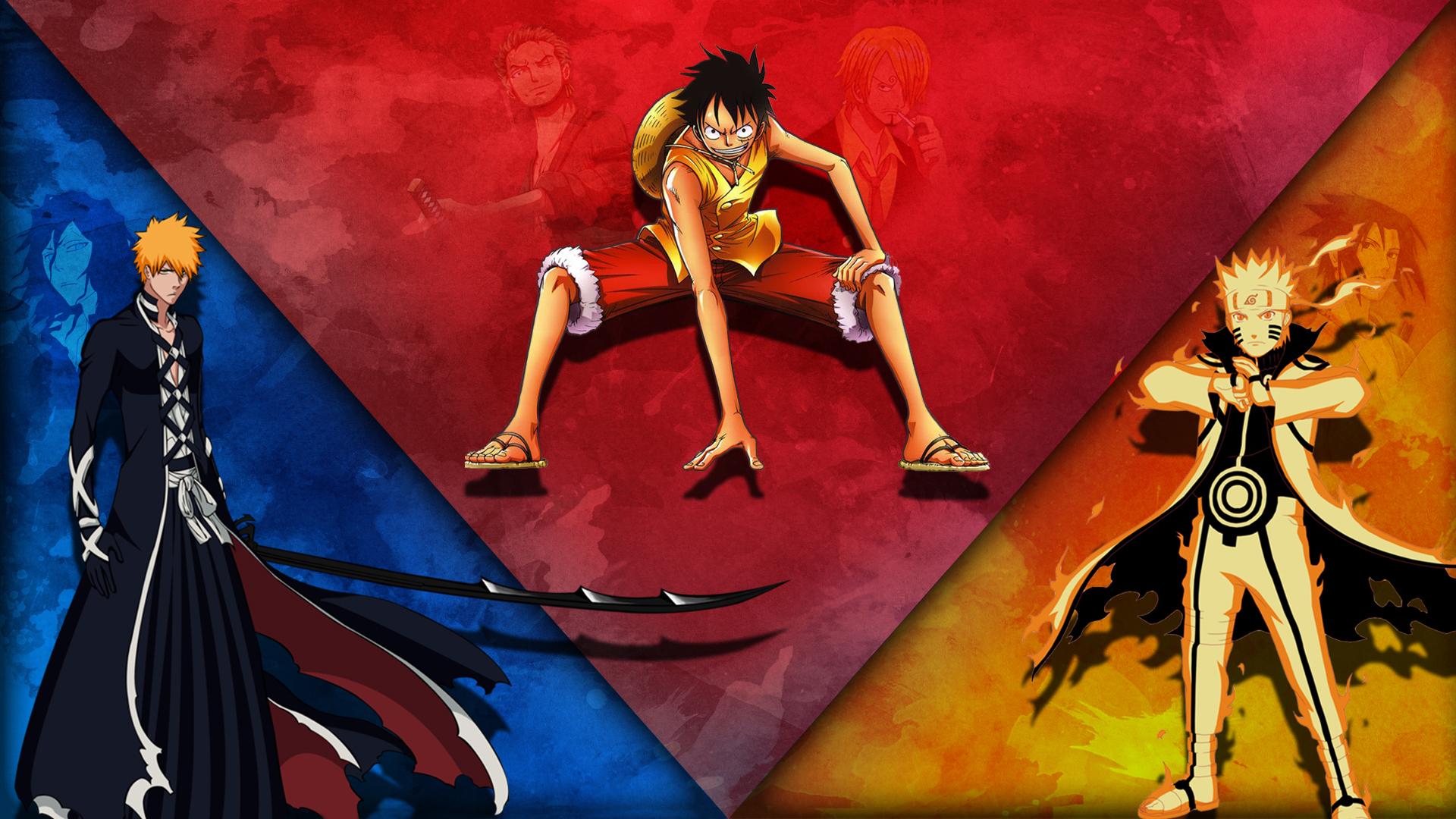 1920x1080 My masterpiece of a wallpaper for Ichigo, Luffy, and Naruto, One Piece, Bankai, Monkey D. Luffy, Ichigo Kurosaki, Naruto, Naruto Uzumaki, Bleach Gallery HD Wallpaper