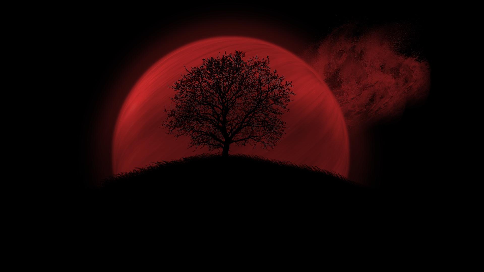 1920x1080 Red Moon
